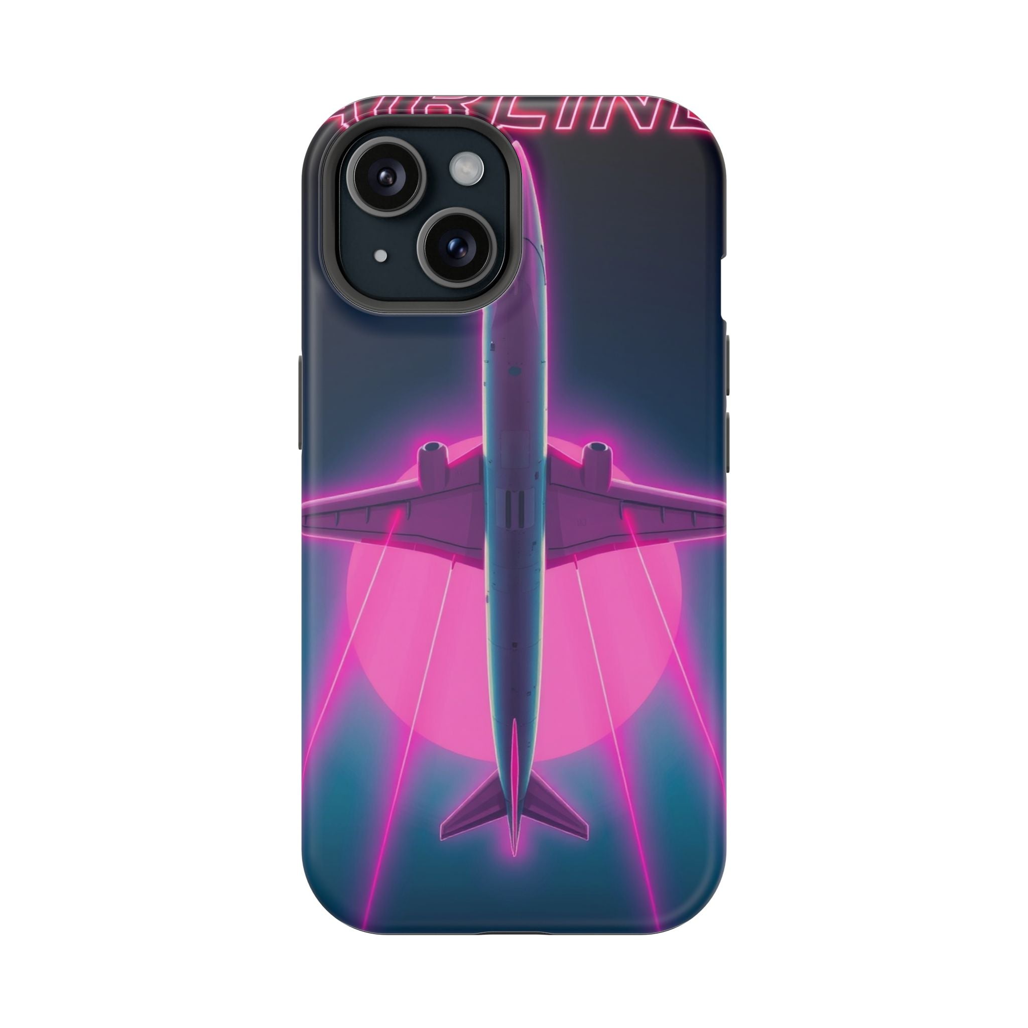 iPhone Cyan And Magenta Retro Airline Poster Slim Everyday Designer Case · iPhon