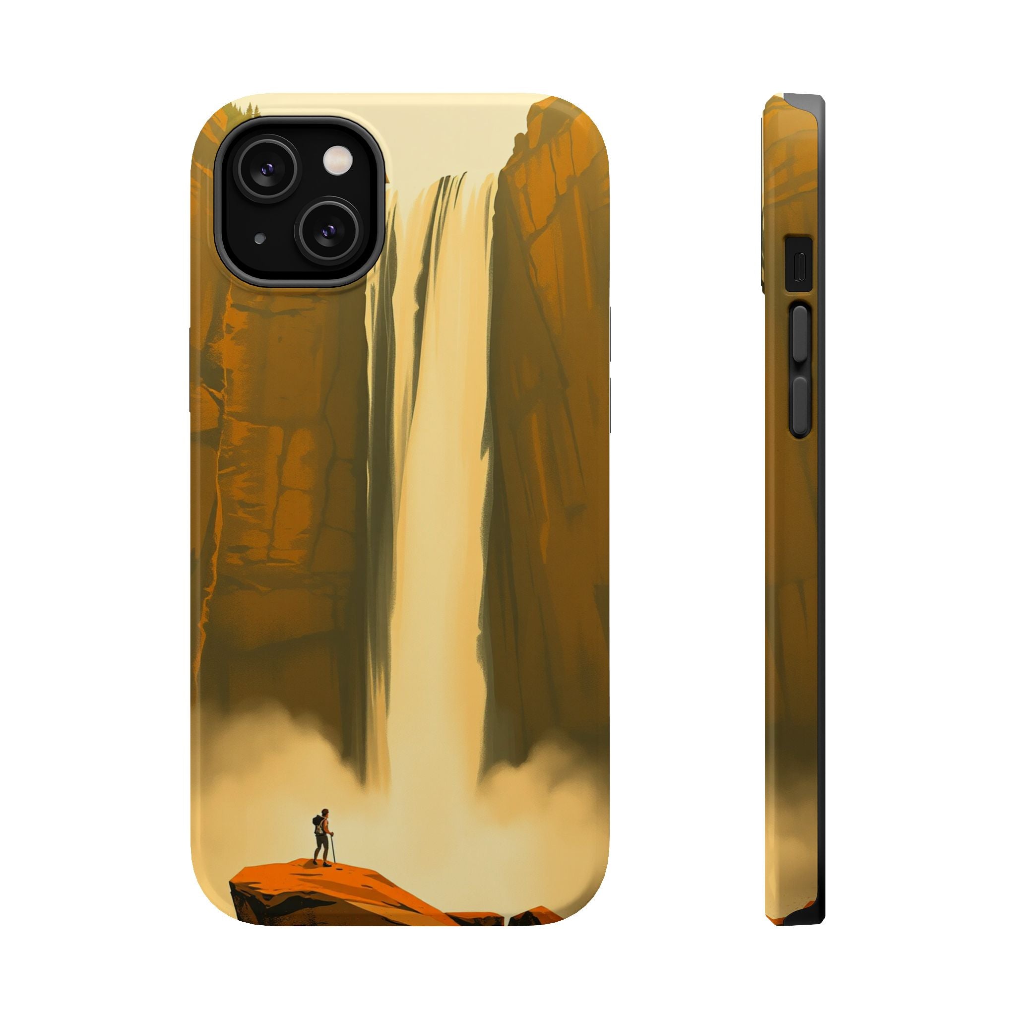 iPhone Mustard And Rust Waterfall Mist Slim Everyday Designer Case · iPhone Case