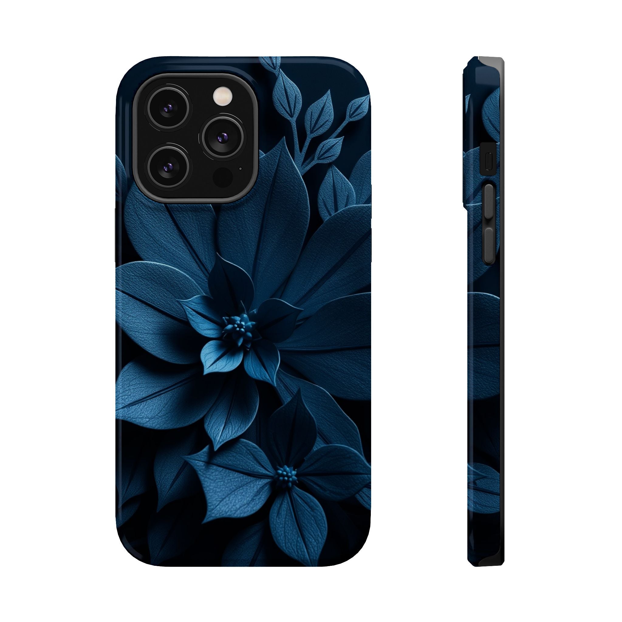 iPhone Midnight Blue And Silver Floral Dark Academia iPhone Slim · iPhone Case