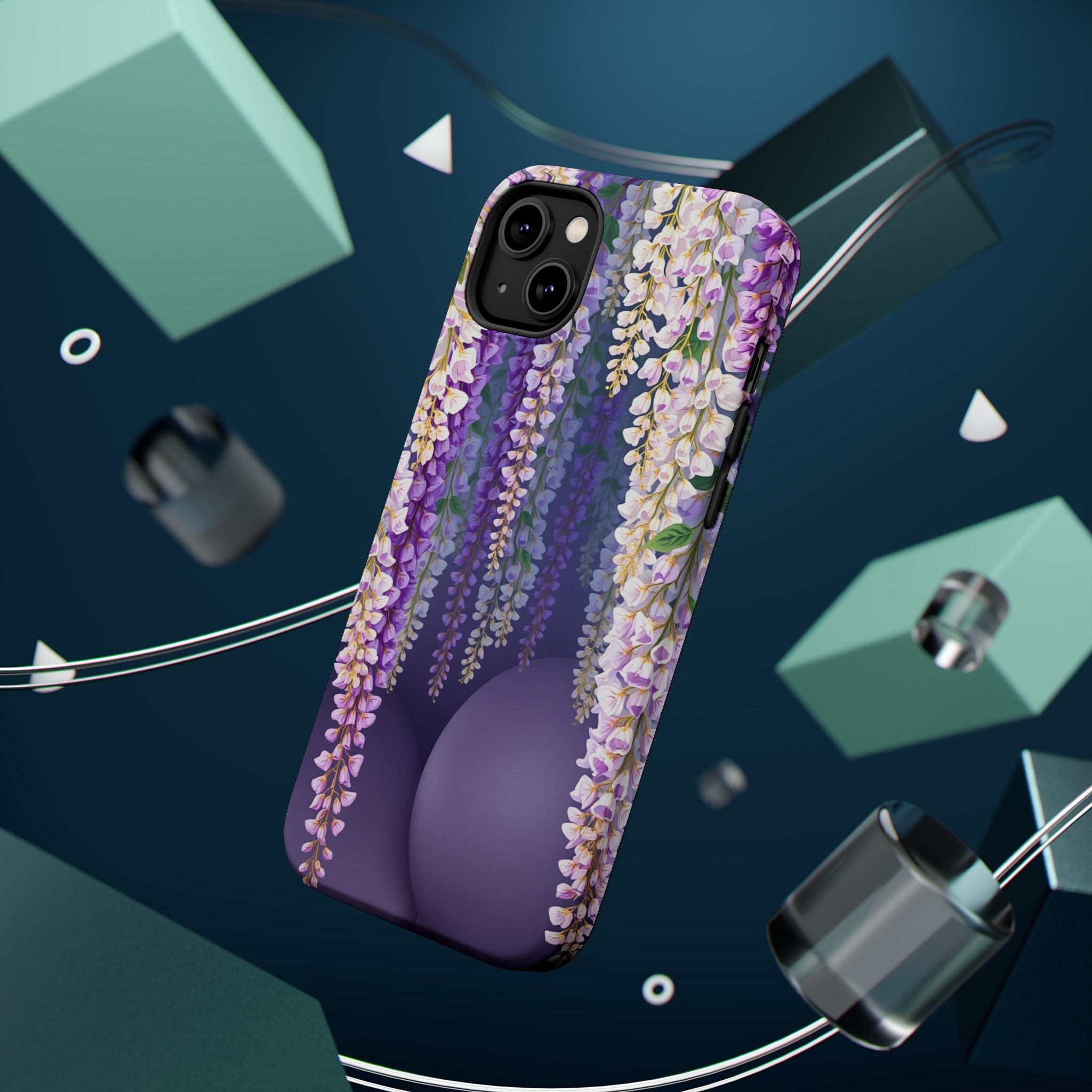 iPhone Mint And Blush Wisteria Cascade Slim Everyday Designer Case · iPhone Case