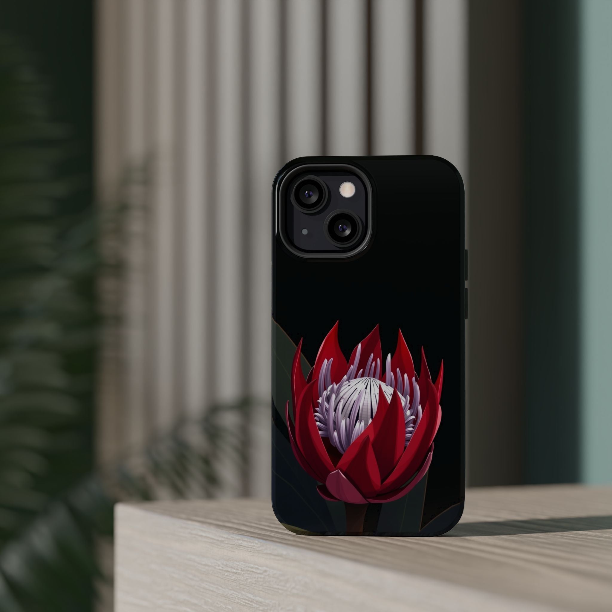 iPhone Black And Crimson Protea Bold Slim Everyday Designer Case · iPhone Case