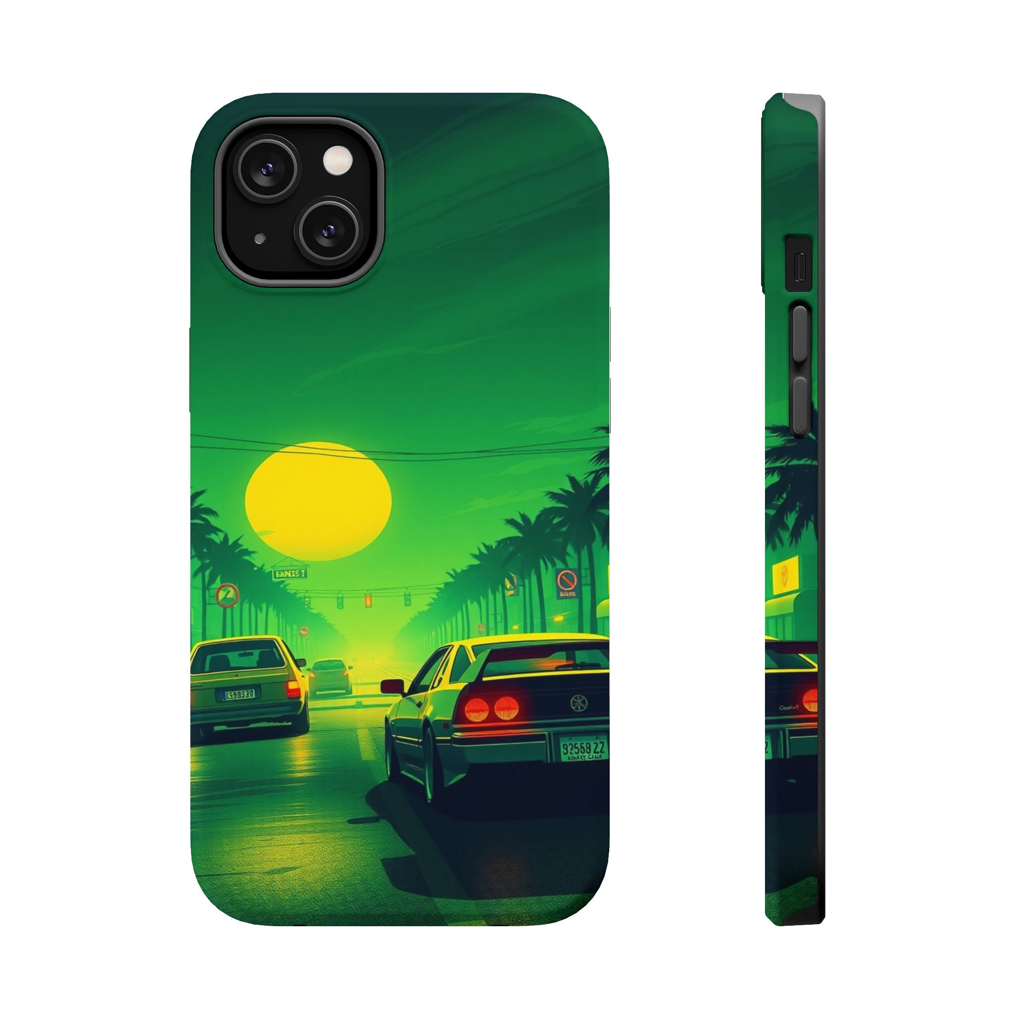 iPhone Dreamy Sunset Drive 80s Design Slim Everyday Designer Case · iPhone Case