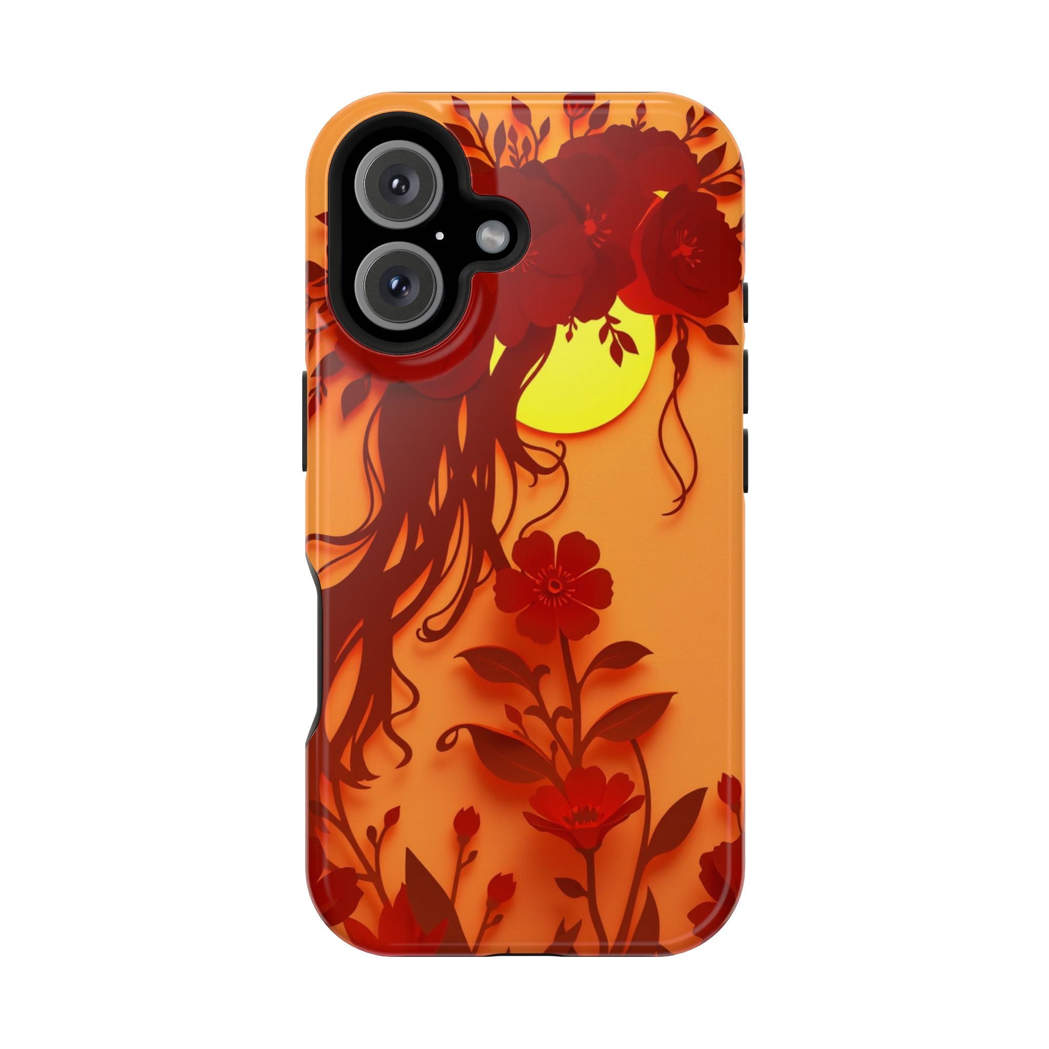 iPhone Sunset Amber And Peach Floral Crown Slim iPhone Everyday · iPhone Case