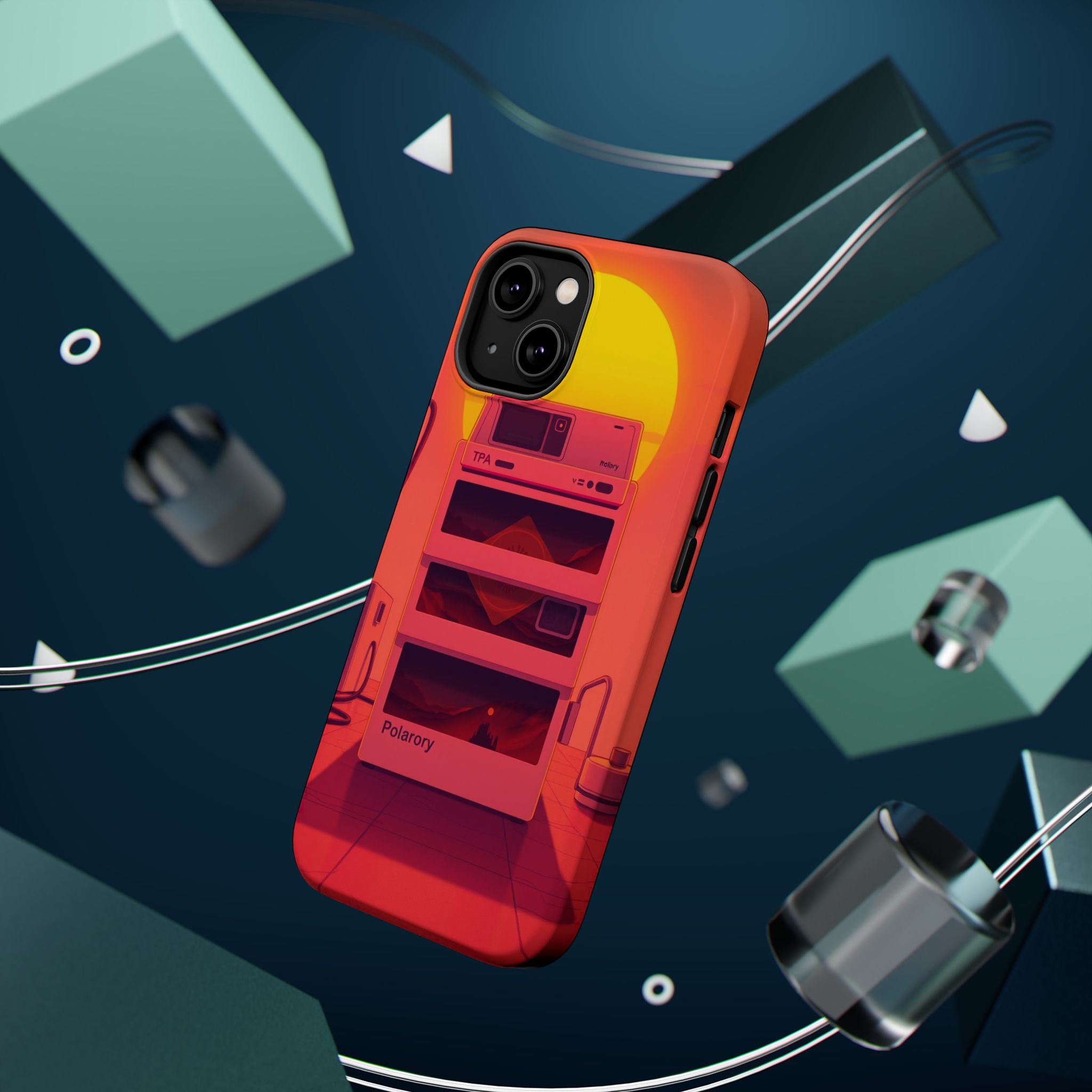 iPhone Polaroid Stack Memory Neon Cyberpunk Slim Everyday Designer Case · iPhone