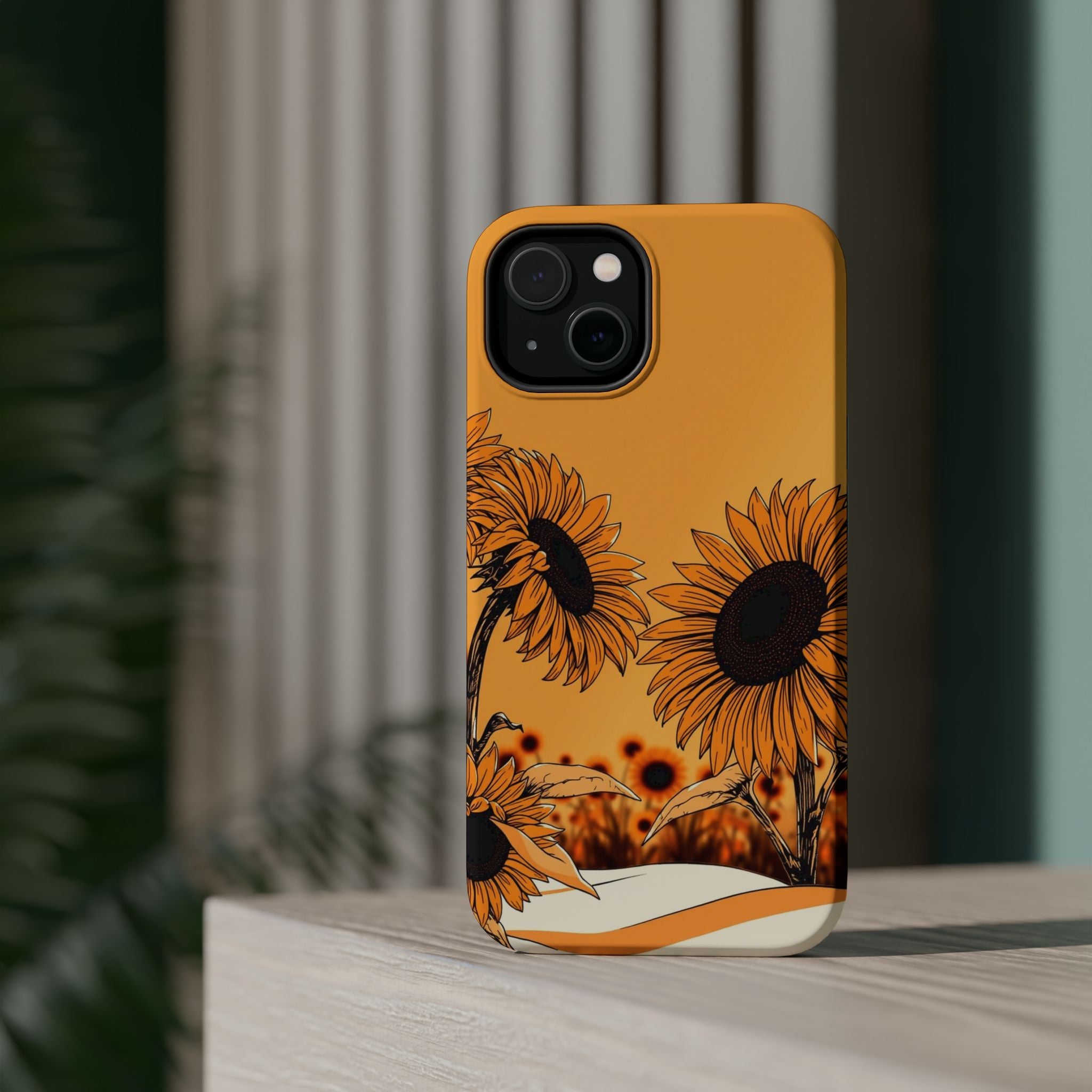 iPhone Burnt Orange And Sand Sunflower Pop Slim iPhone Everyday · iPhone Case