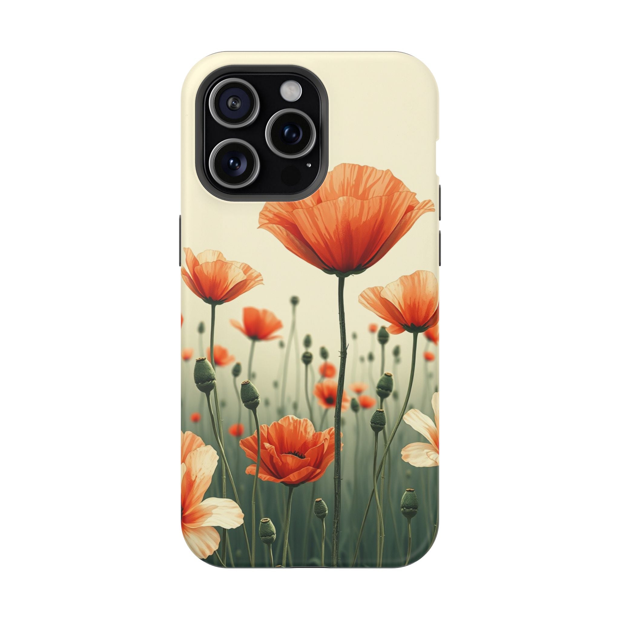 iPhone Sage And Ivory Poppy Field Bold Modern Everyday Snap Case · iPhone Case