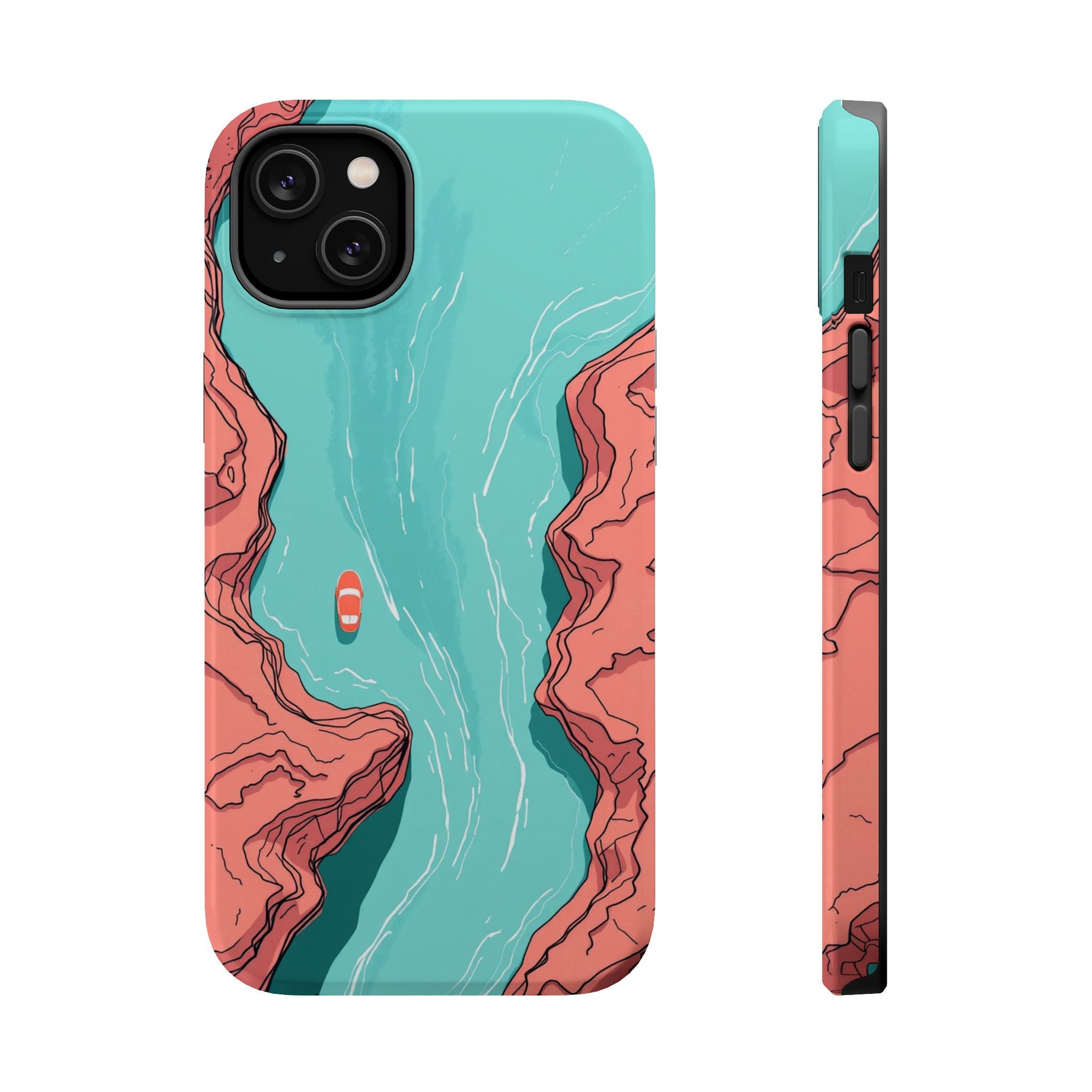 iPhone Teal And Coral River Delta Aerial Slim Everyday iPhone Designer · iPhone