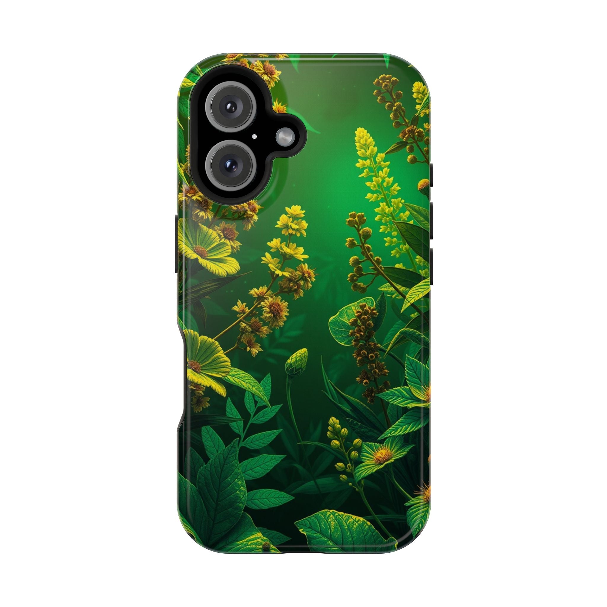 iPhone Emerald Green And Gold Vintage Botanicals Print Slim Snap Case · iPhone C
