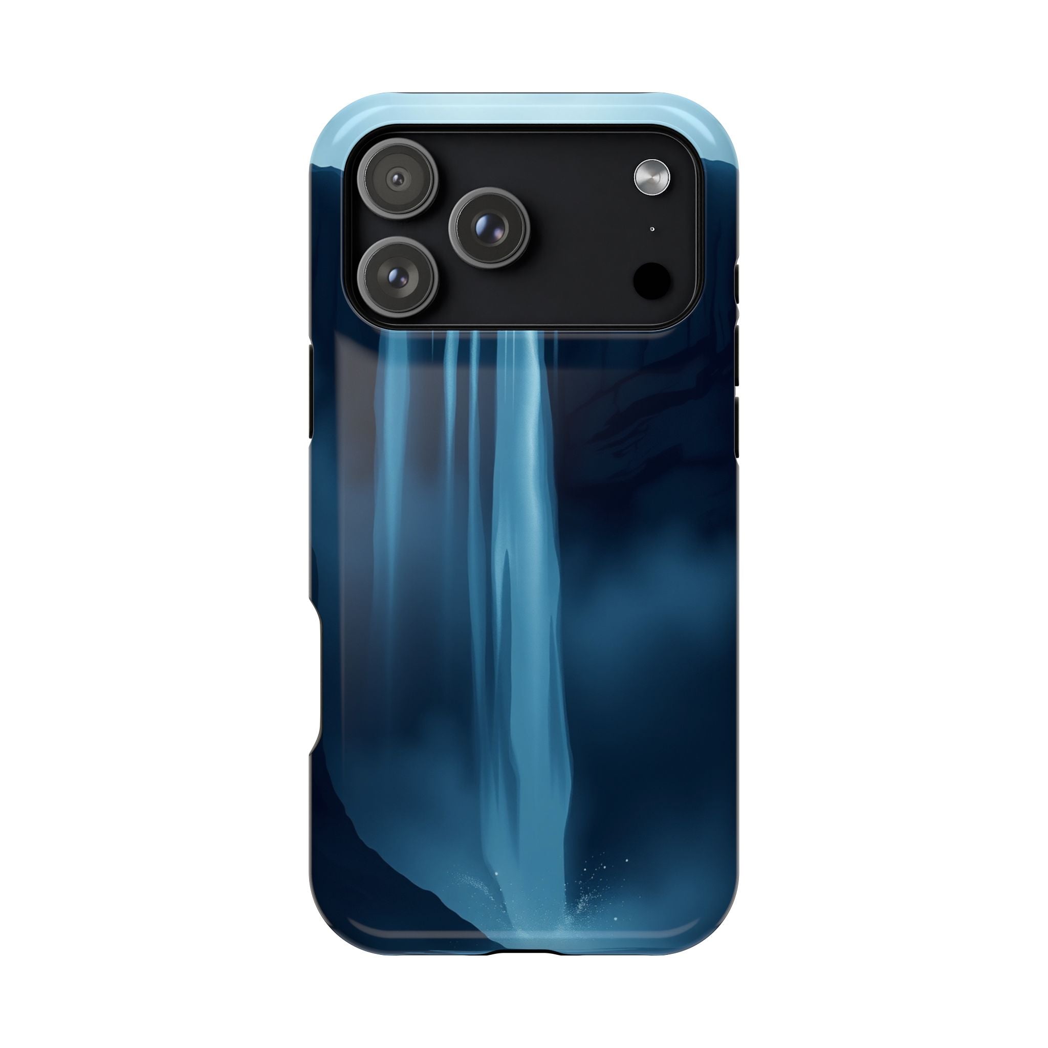 iPhone Midnight Blue And Silver Waterfall Mist Soft iPhone Finish · iPhone Case
