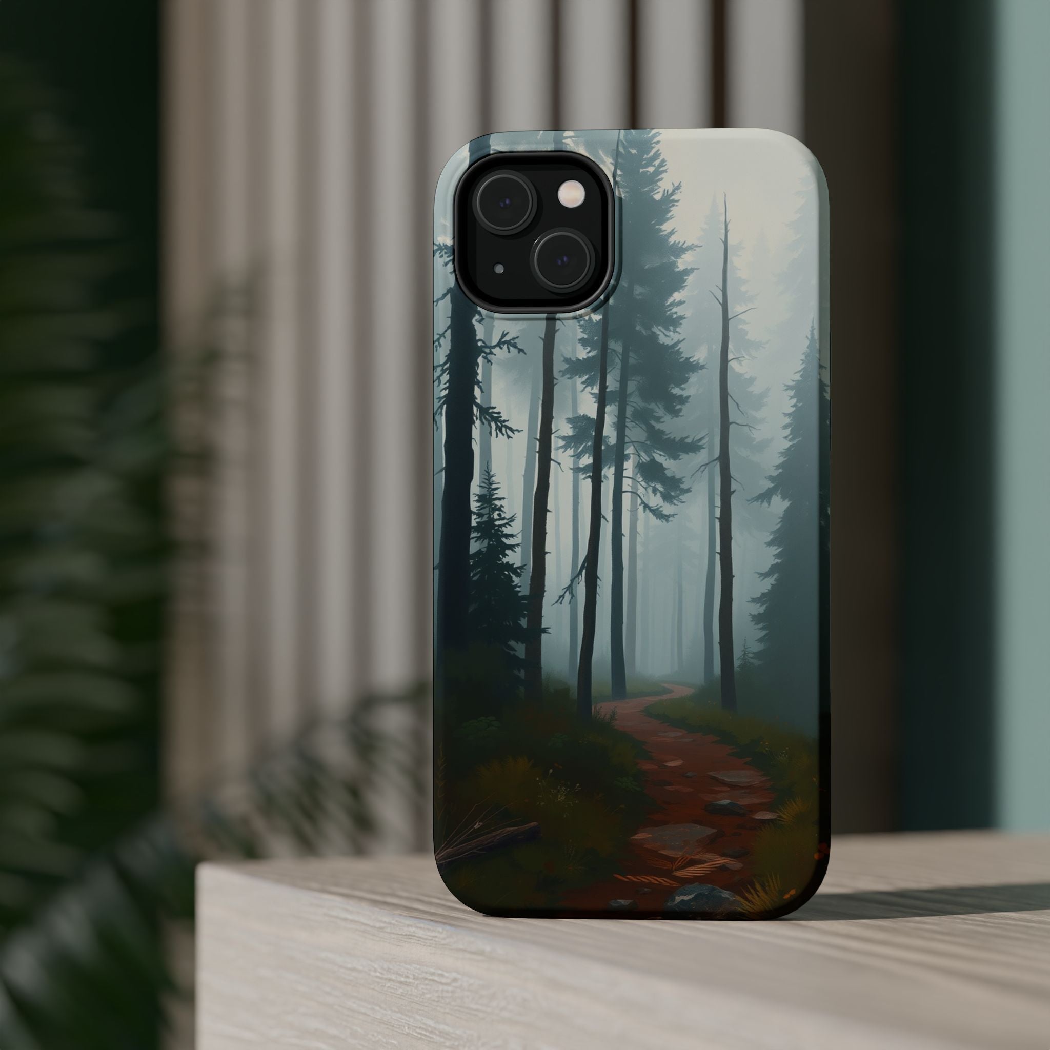 iPhone Serene Misty Forest Path Design Slim Everyday Designer Case · iPhone Case