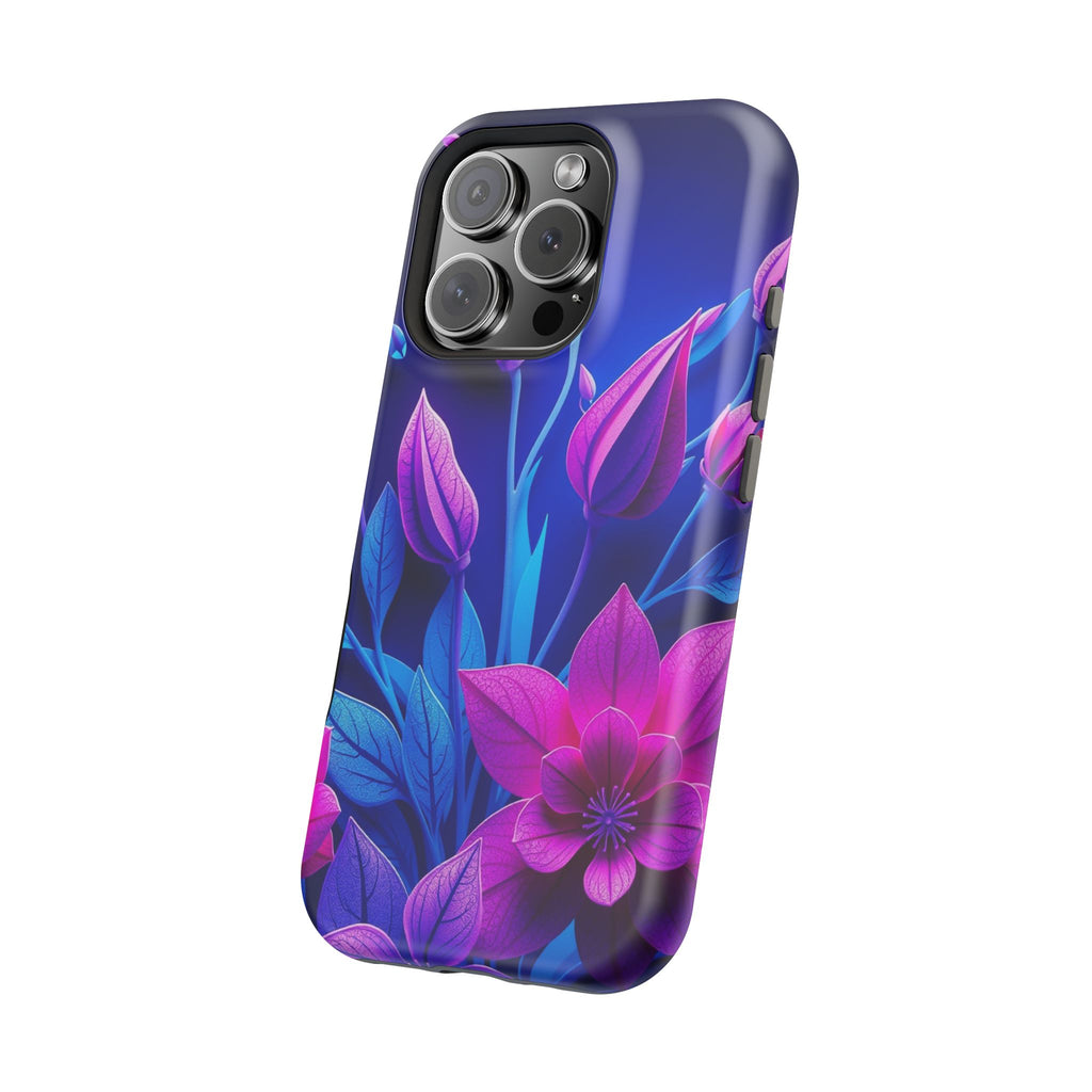 iPhone Neon Floral Paper Cut Art Bold Modern Everyday Snap Case · iPhone Case