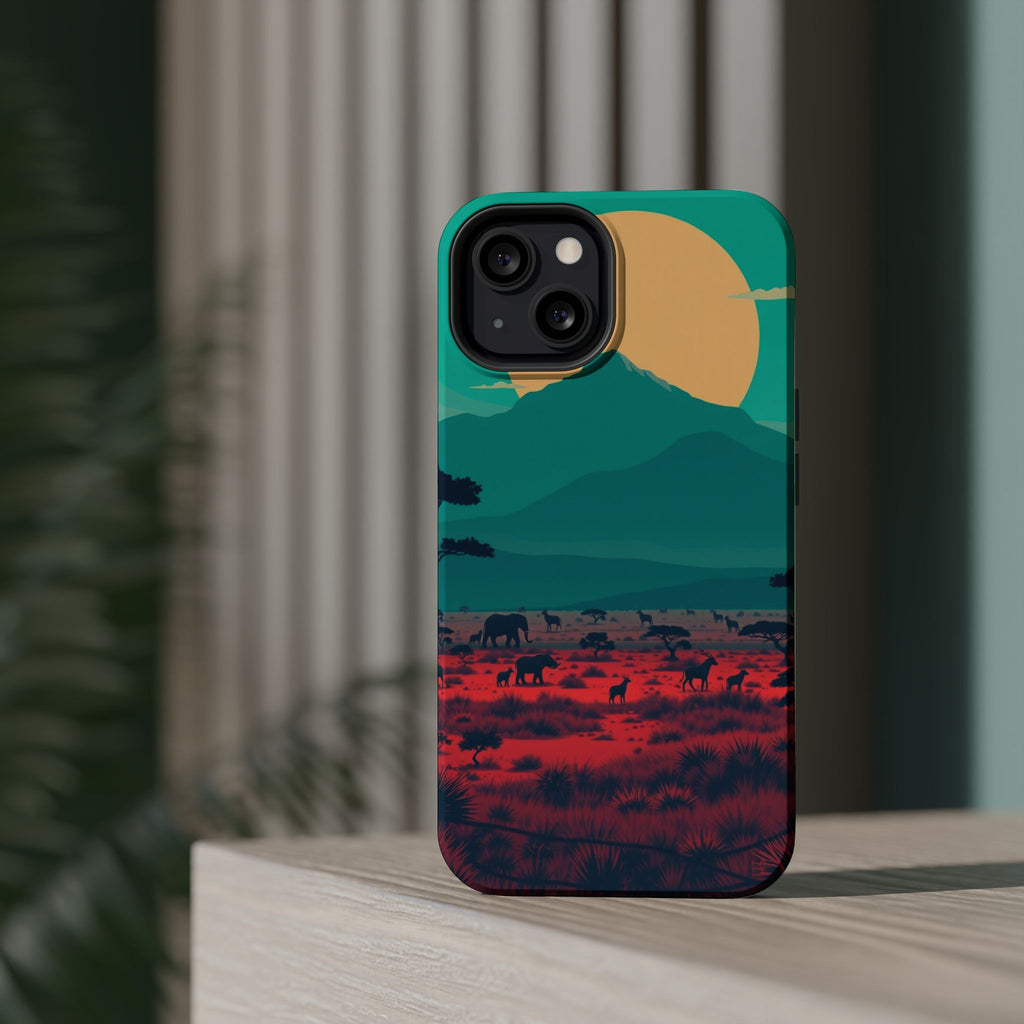 iPhone Savanna Horizon Vintage Retro Poster Slim iPhone Everyday · iPhone Case