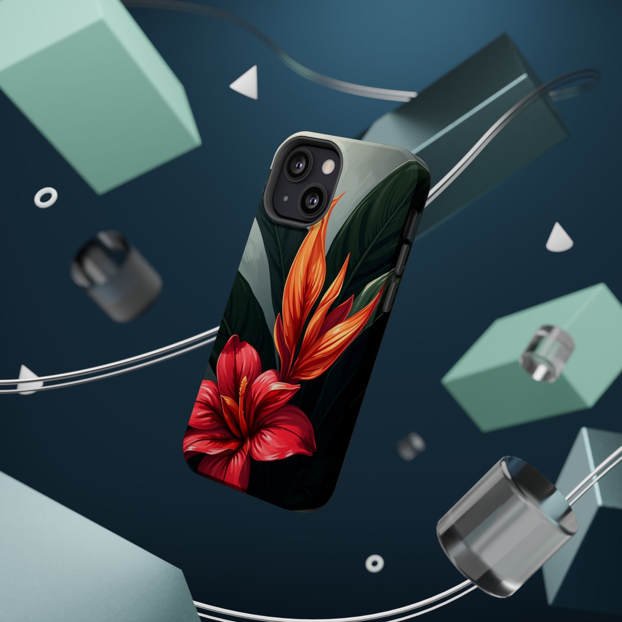 iPhone Black And Crimson Tropical Bloom Slim Everyday iPhone Designer · iPhone C