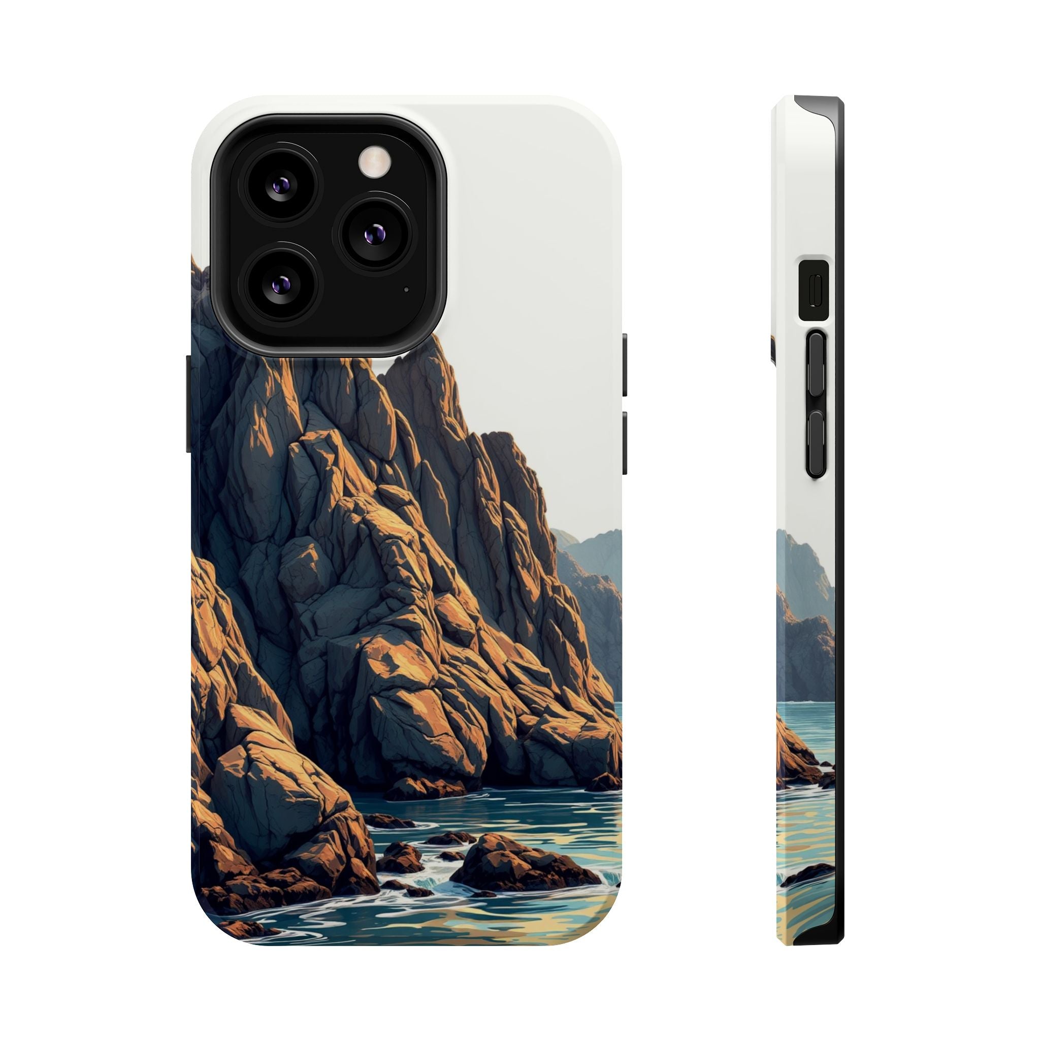 iPhone Mustard And Rust Rocky Coastline Slim Everyday iPhone Designer · iPhone C