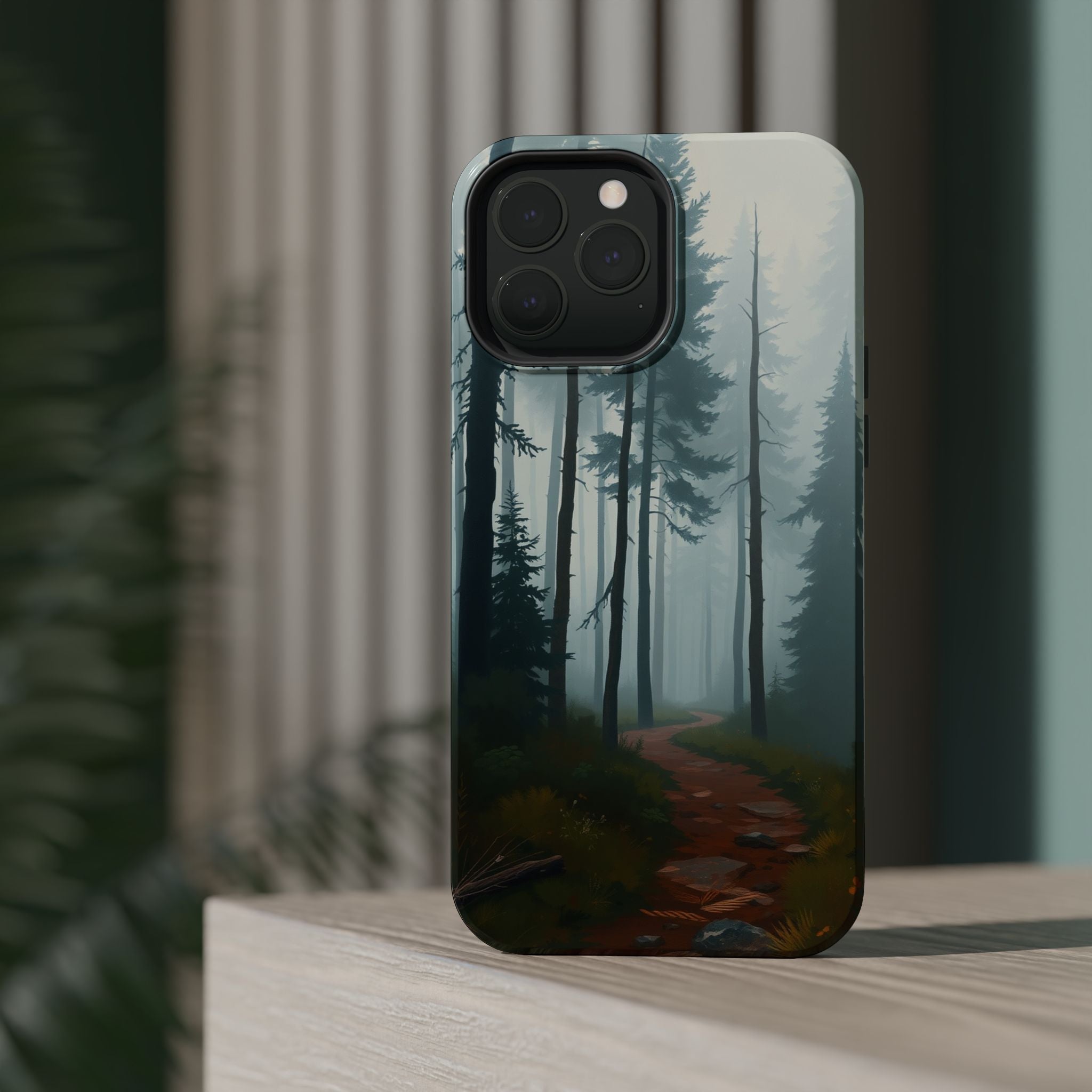 iPhone Serene Misty Forest Path Design Slim Everyday Designer Case · iPhone Case