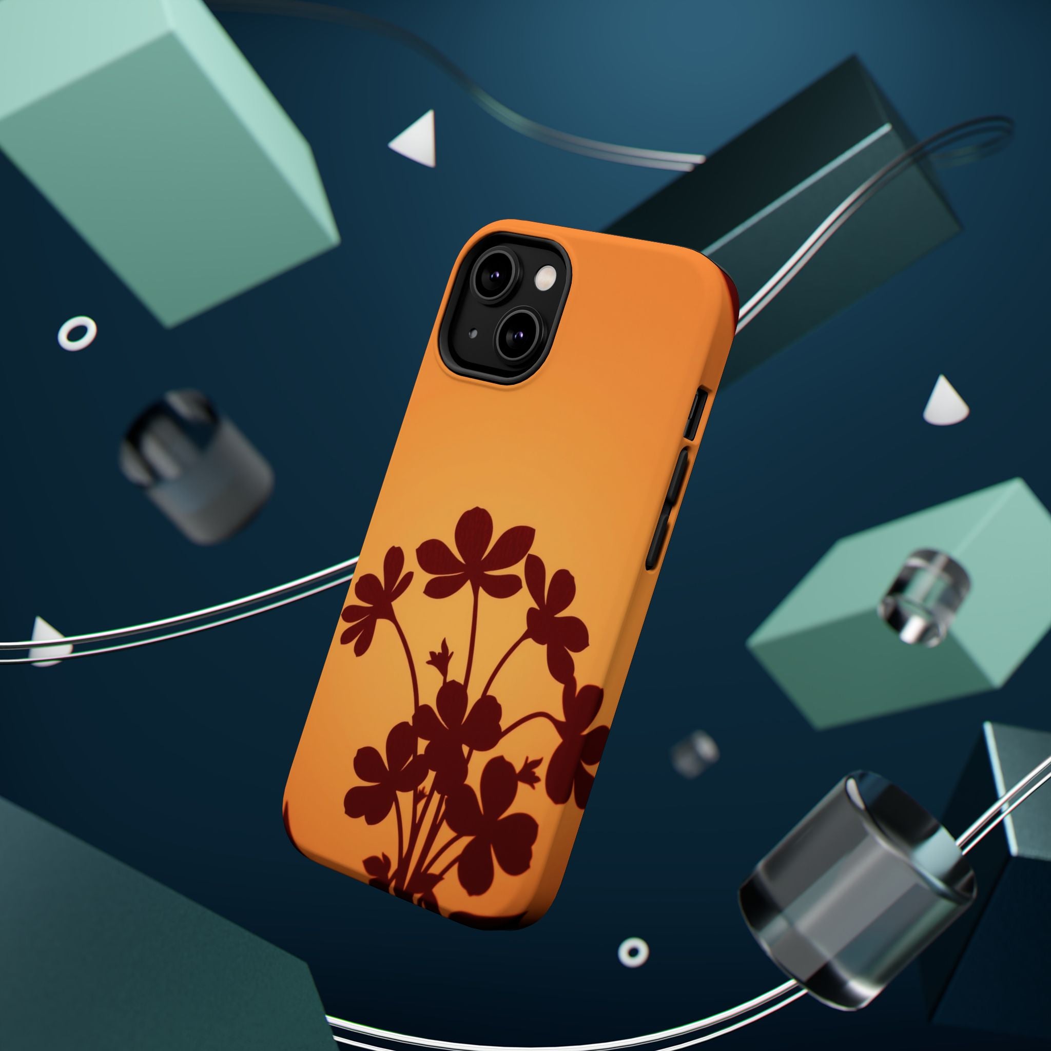 iPhone Floral Silhouette Electric Art Slim Everyday Designer Case · iPhone Case