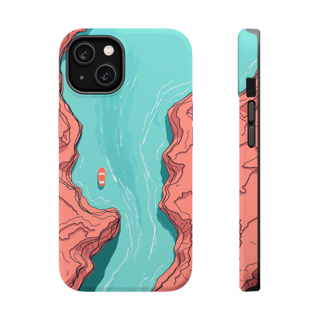 iPhone Teal And Coral River Delta Aerial Slim Everyday iPhone Designer · iPhone