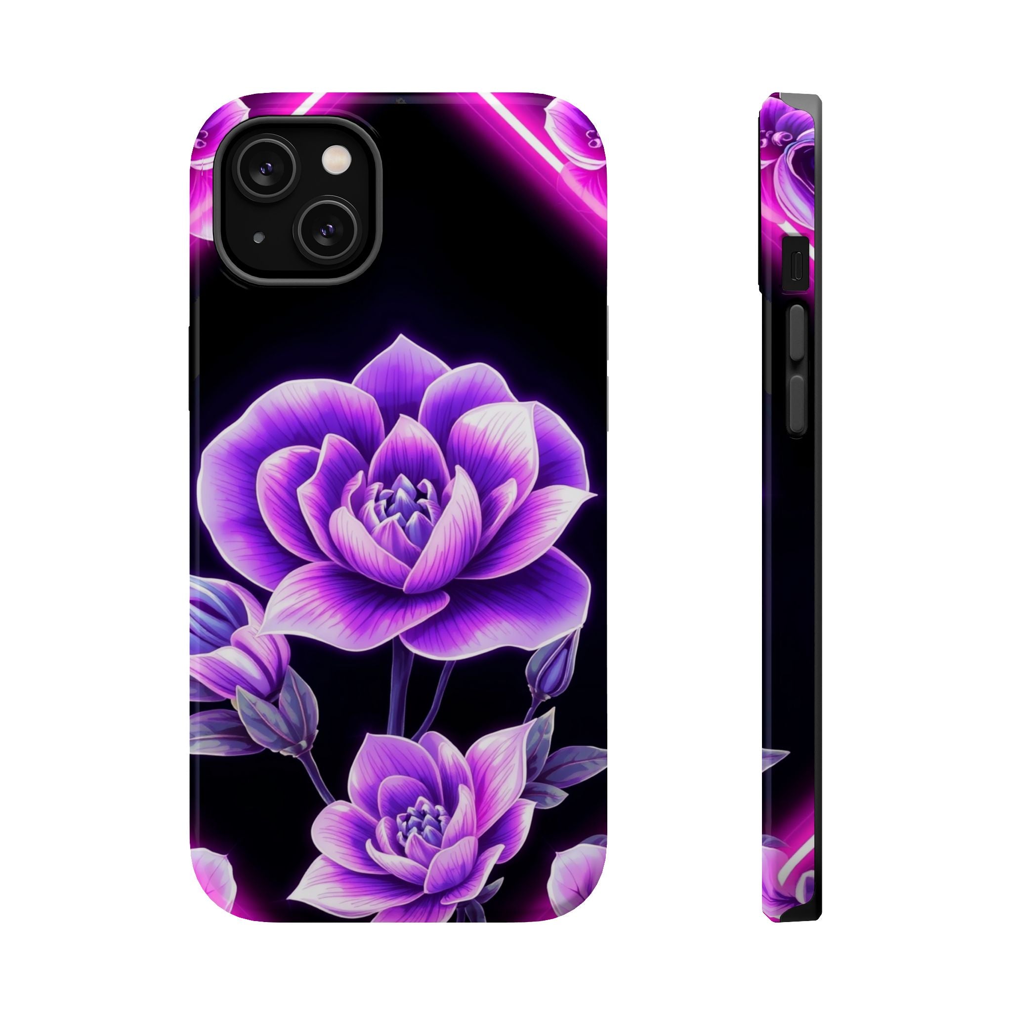 iPhone Floral Ombre Neon Cyberpunk Bold Modern Everyday Snap Case · iPhone Case