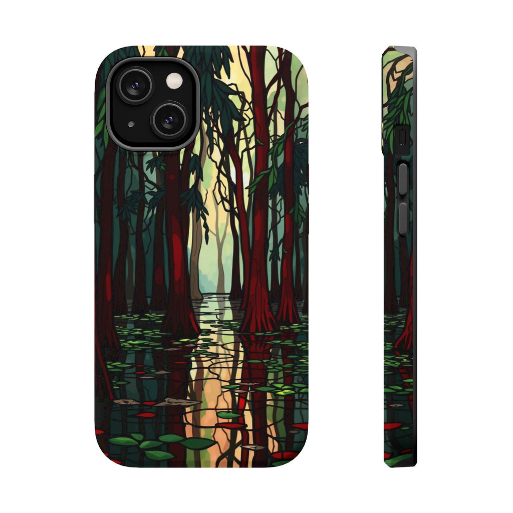 iPhone Black And Crimson Cypress Swamp Slim Everyday Designer Case · iPhone Case