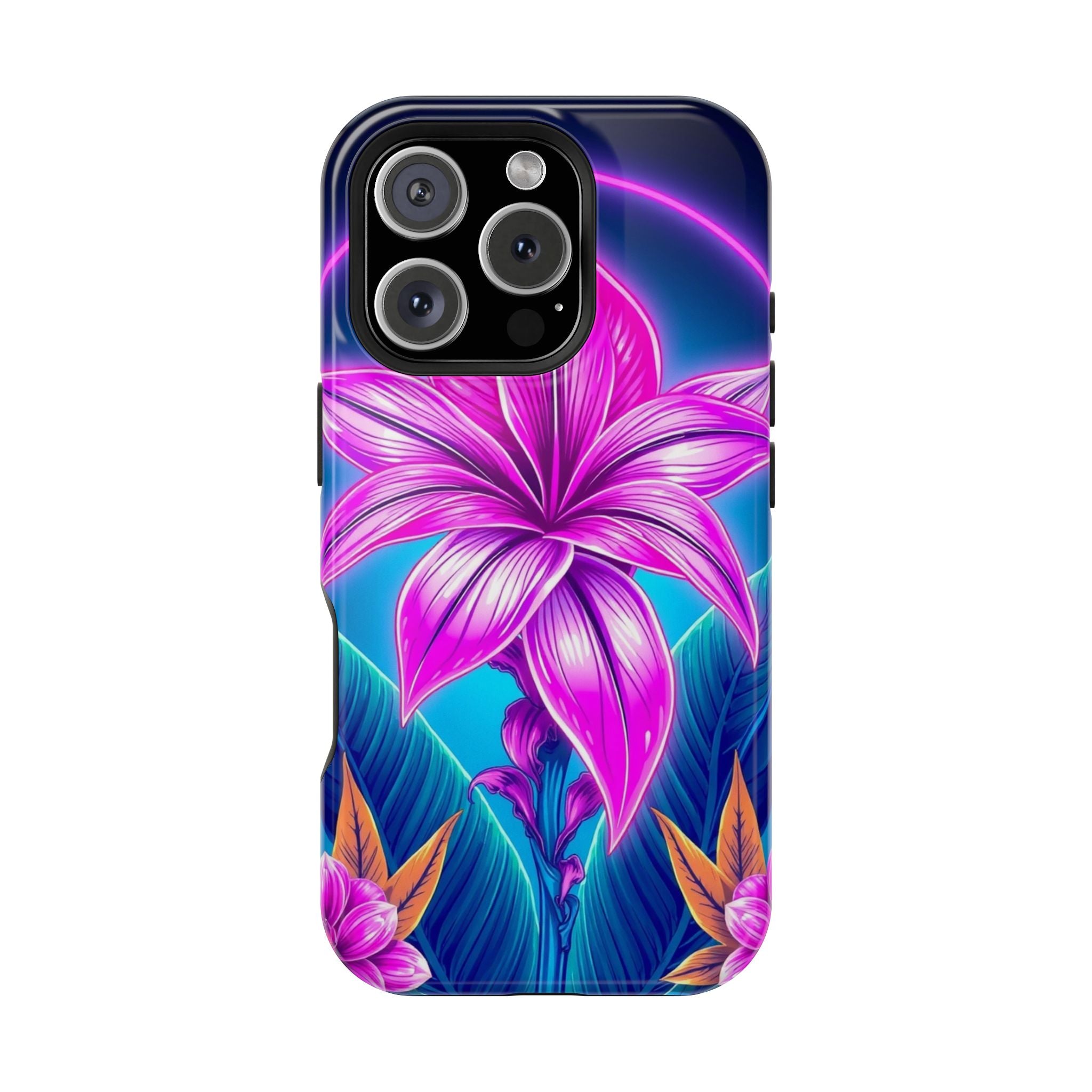 iPhone Tropical Bloom Neon Cyberpunk Slim Everyday Designer Case · iPhone Case