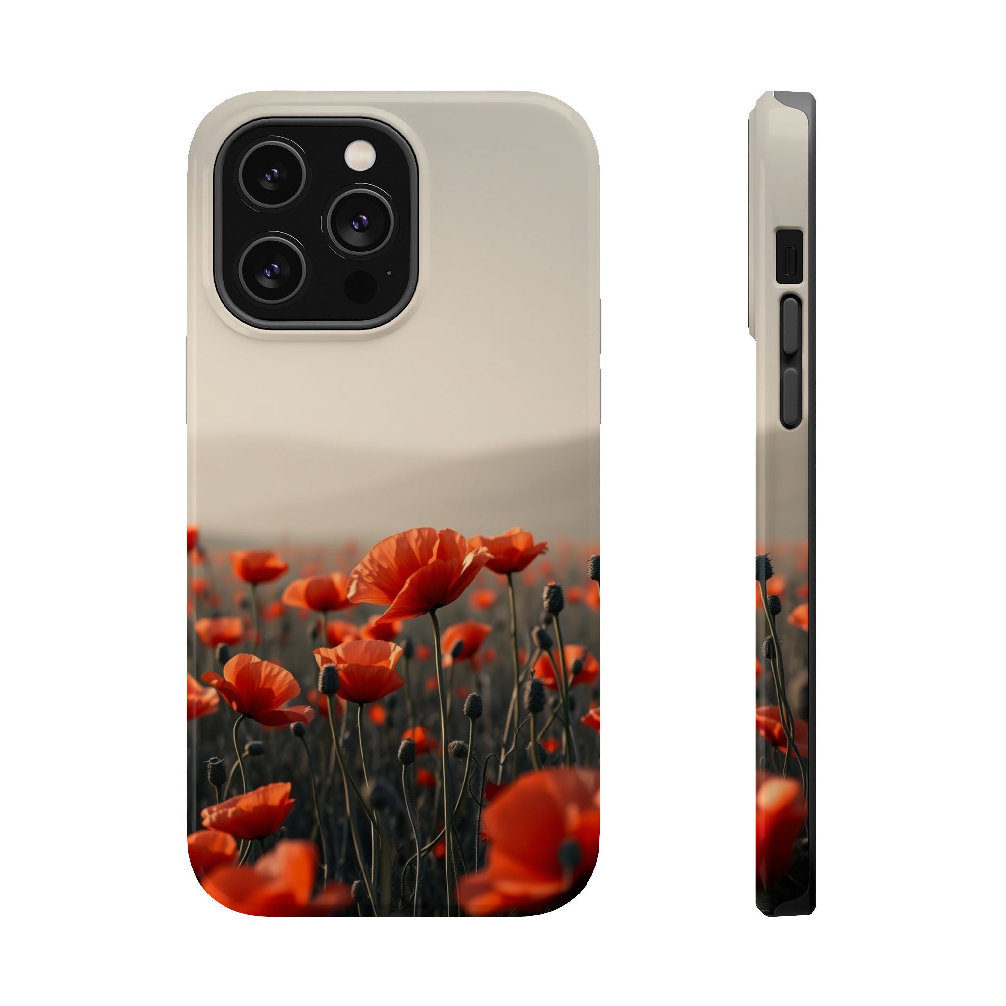 iPhone Charcoal And Copper Poppy Field Slim Everyday Designer Case · iPhone Case