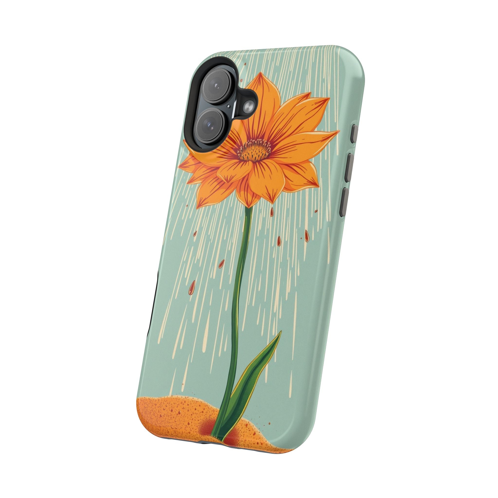 iPhone Spring Shower Bloom Vintage Retro Poster Soft iPhone Finish · iPhone Case
