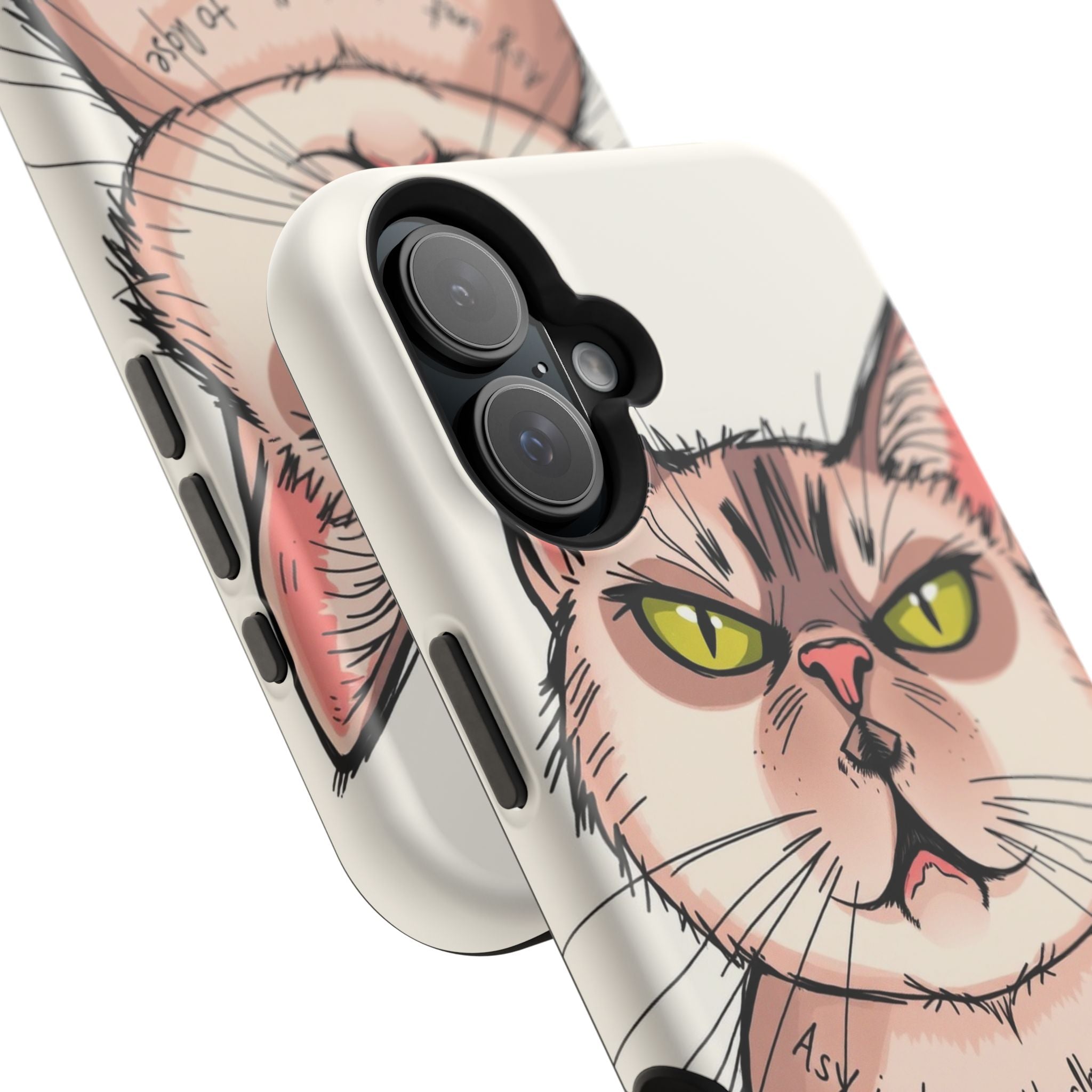 iPhone Sarcastic Cat Verdict Hand-Drawn Sketch Soft Finish Everyday Case · iPhon