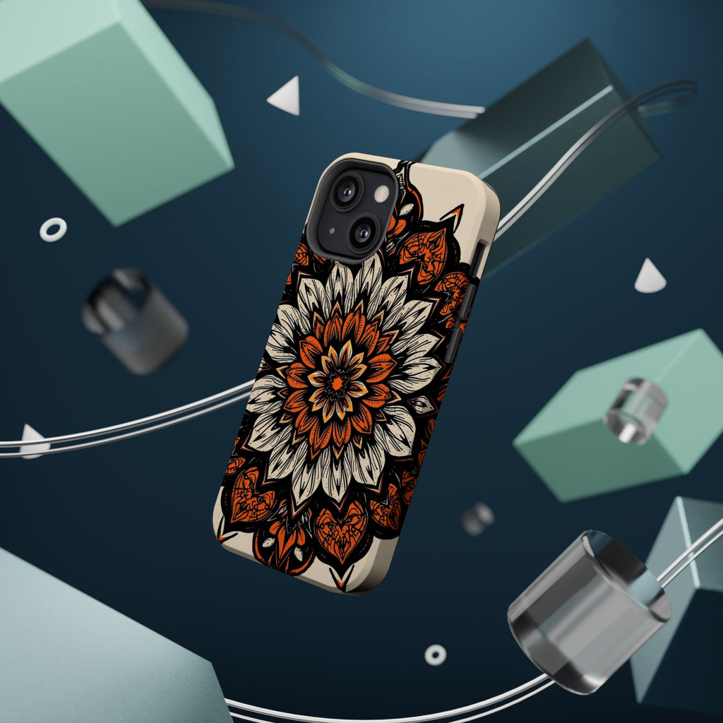 iPhone Burnt Orange And Sand Floral Mandala Slim Snap Cas Carry Case · iPhone Ca