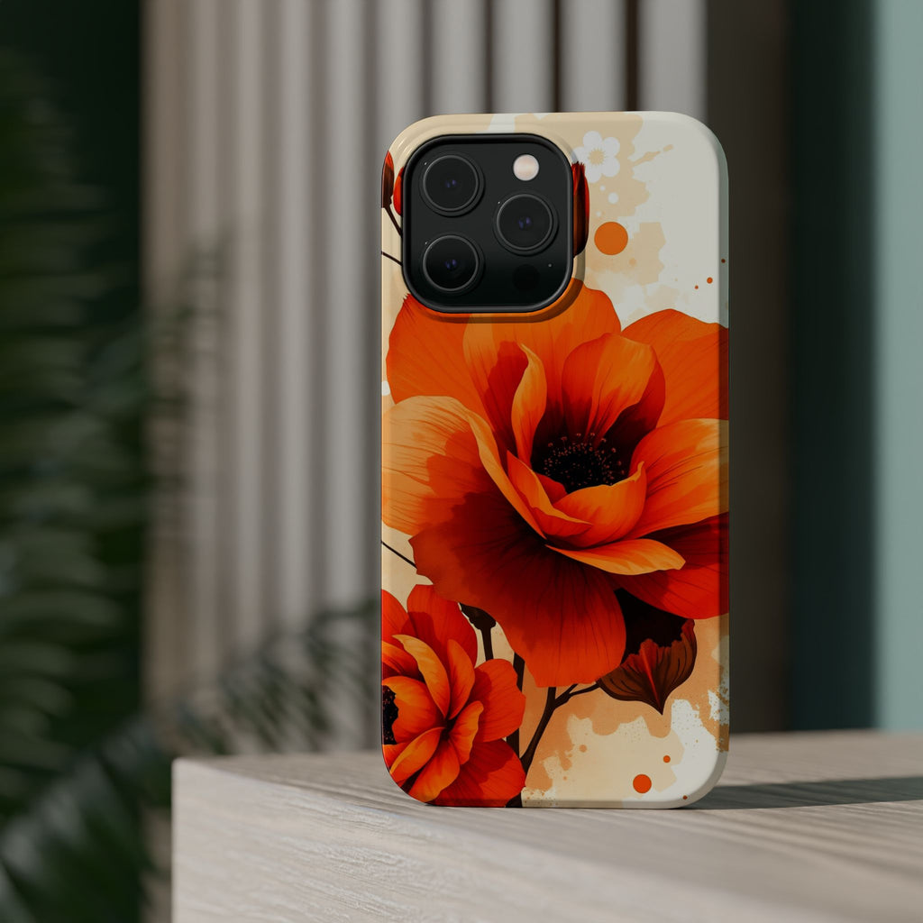 iPhone Burnt Orange And Sand Floral Ink Wash Slim iPhone Everyday · iPhone Case