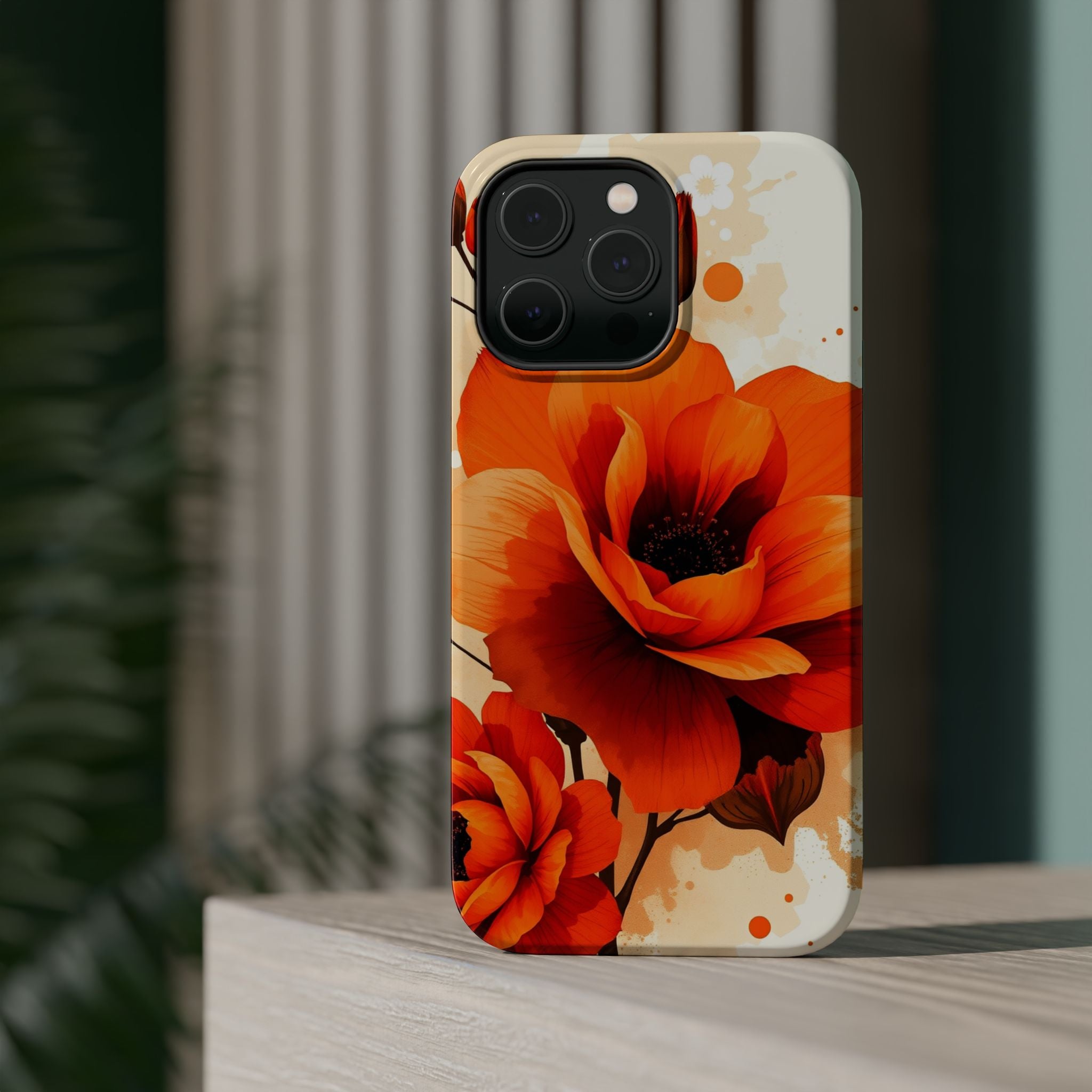 iPhone Burnt Orange And Sand Floral Ink Wash Slim iPhone Everyday · iPhone Case