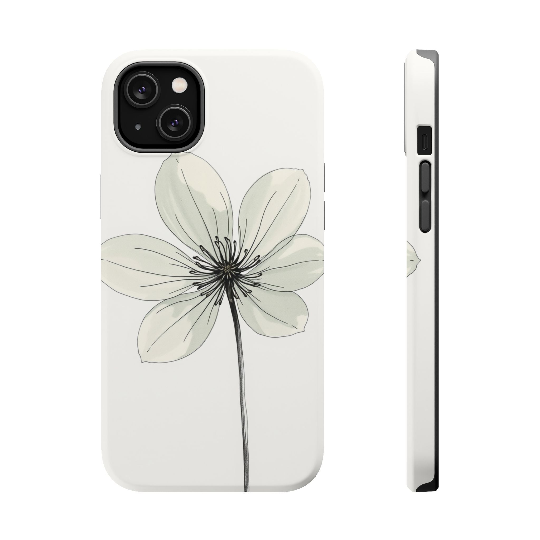 iPhone Sage And Ivory Floral Ink Wash Slim Everyday Designer Case · iPhone Case