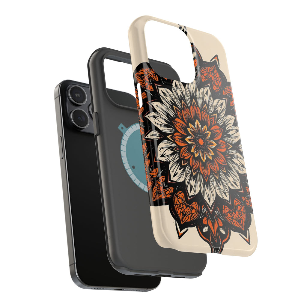 iPhone Burnt Orange And Sand Floral Mandala Slim Snap Cas Carry Case · iPhone Ca