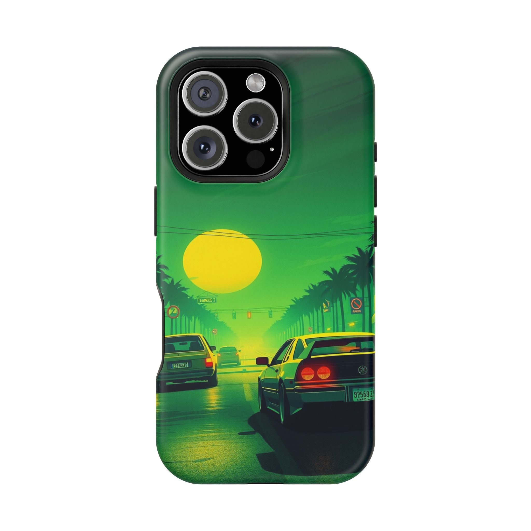 iPhone Dreamy Sunset Drive 80s Design Slim Everyday Designer Case · iPhone Case