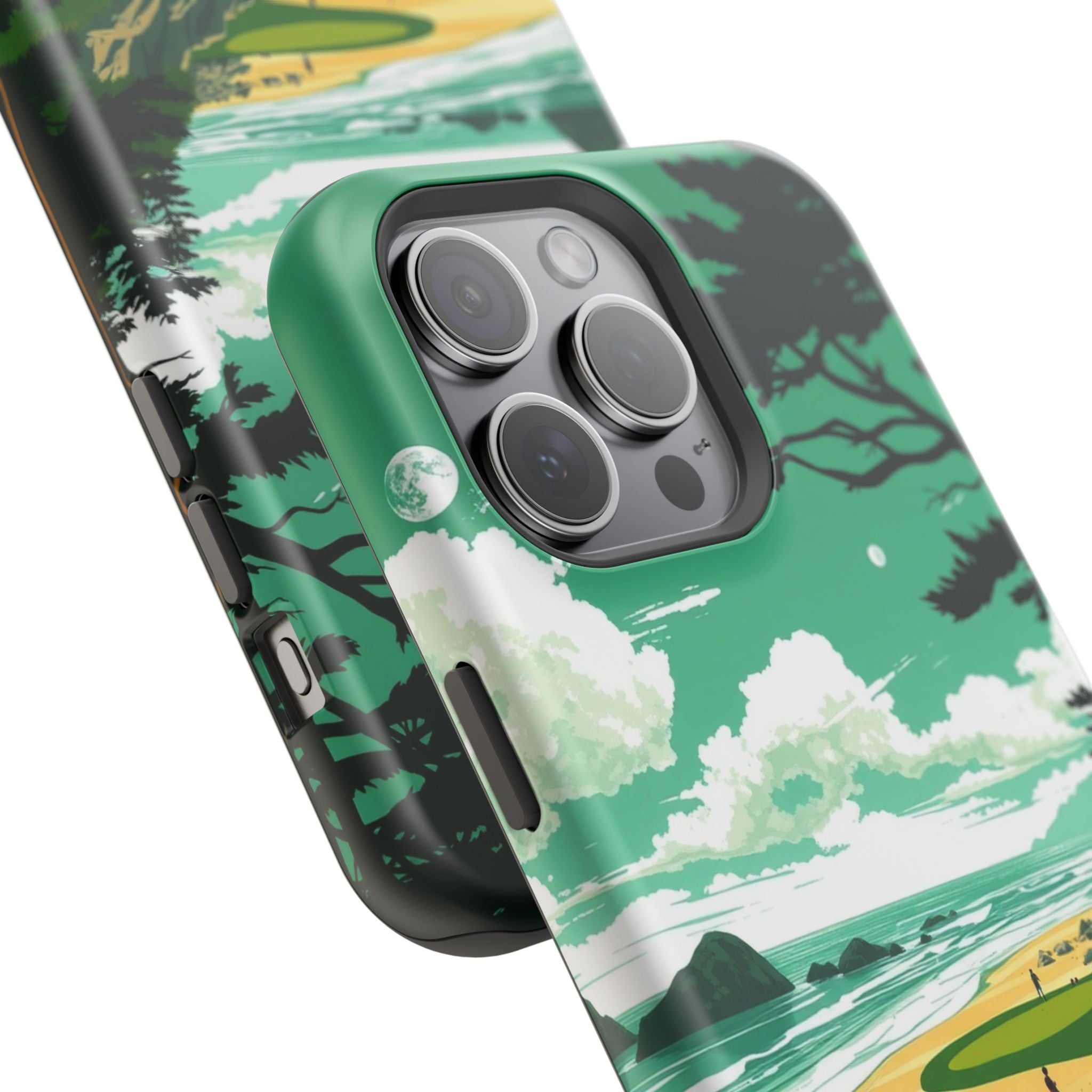 iPhone Emerald Green And Gold Pebble Beach Slim iPhone Everyday · iPhone Case