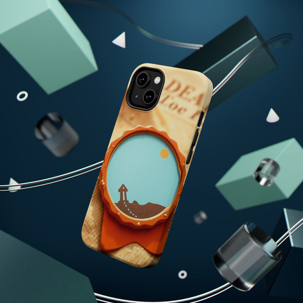 iPhone Burnt Orange And Sand Retro Travel Badge Soft Finish Everyday Case · iPho