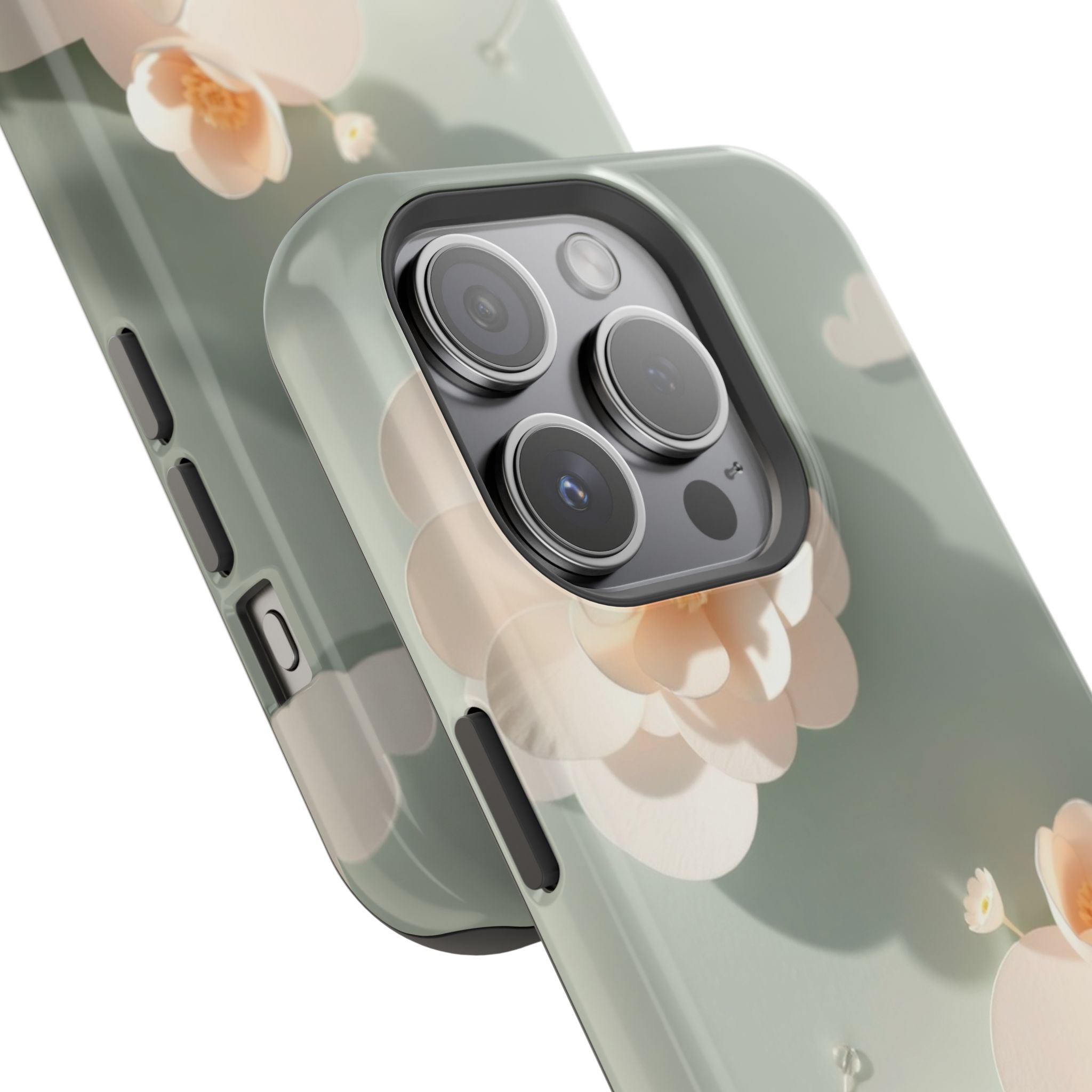 iPhone Sage And Ivory Pastel Floral Cloud Slim iPhone Everyday Designer · iPhone