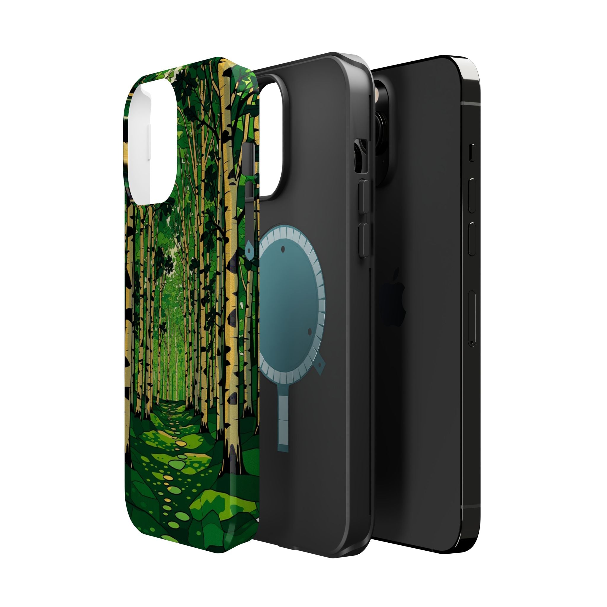 iPhone Emerald Green And Gold Birch Grove Slim iPhone Everyday Designer · iPhone