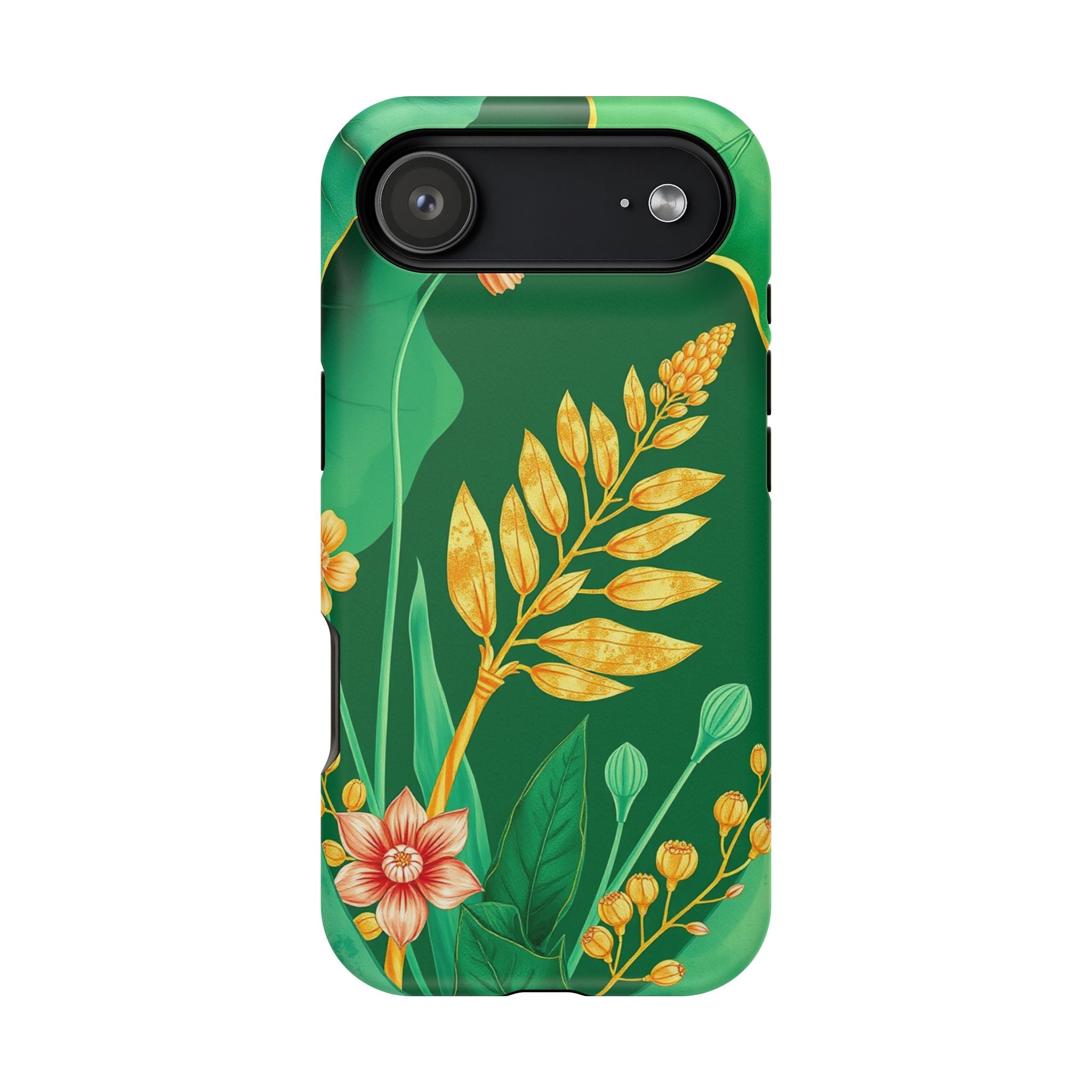 iPhone Emerald Green And Gold Botanical Illustration Ga Slim Snap Case · iPhone