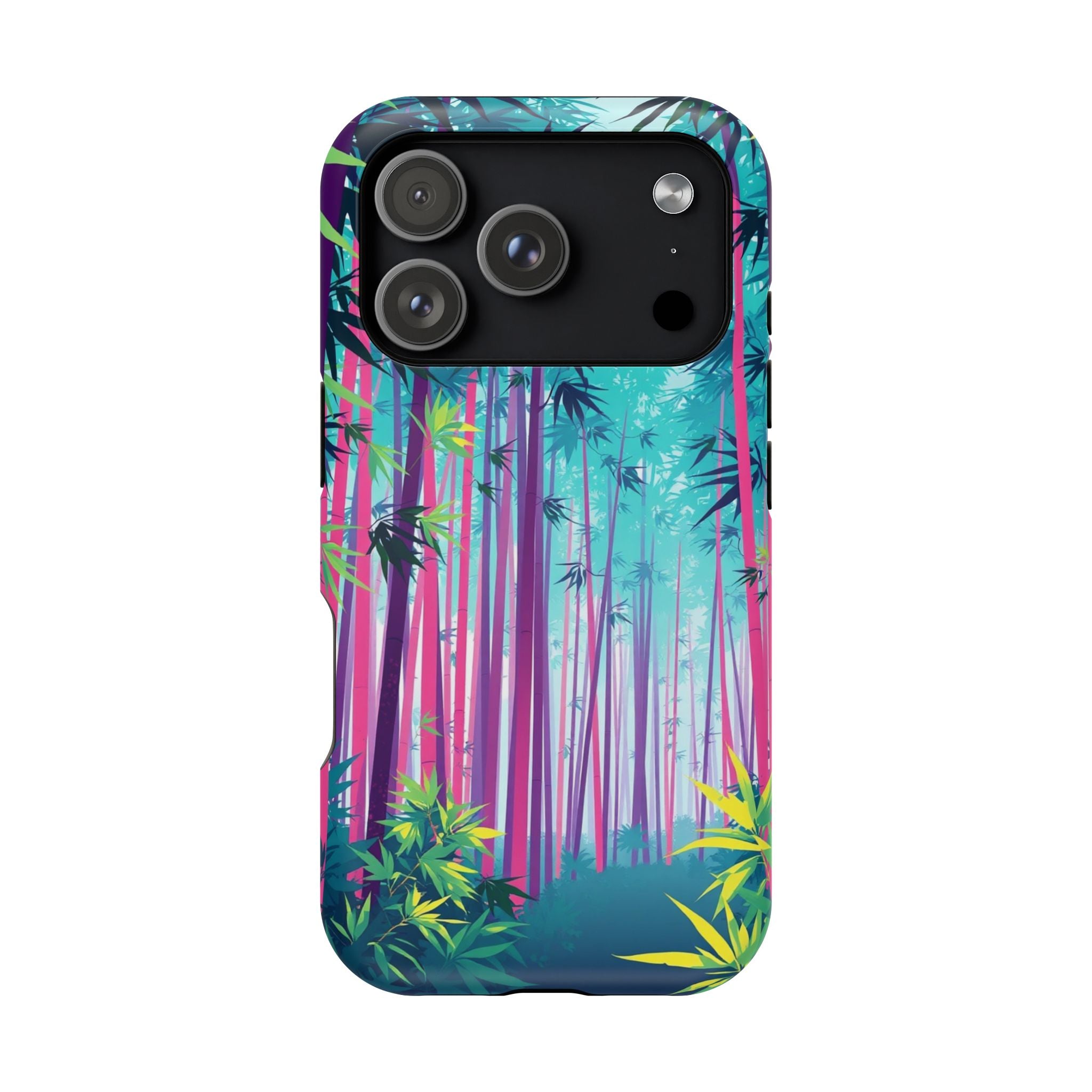 iPhone Cyan And Magenta Bamboo Grove Slim Everyday Designer Case · iPhone Case