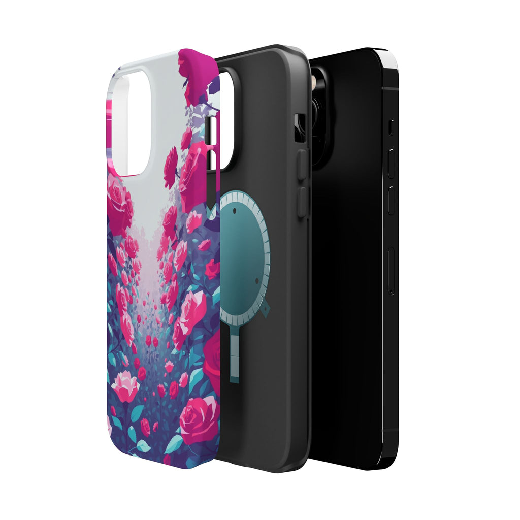iPhone Cyan And Magenta Rose Garden Slim Everyday Designer Case · iPhone Case