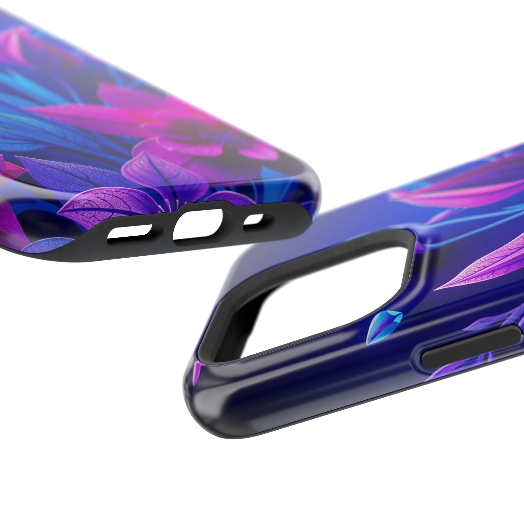 iPhone Neon Floral Paper Cut Art Bold Modern Everyday Snap Case · iPhone Case