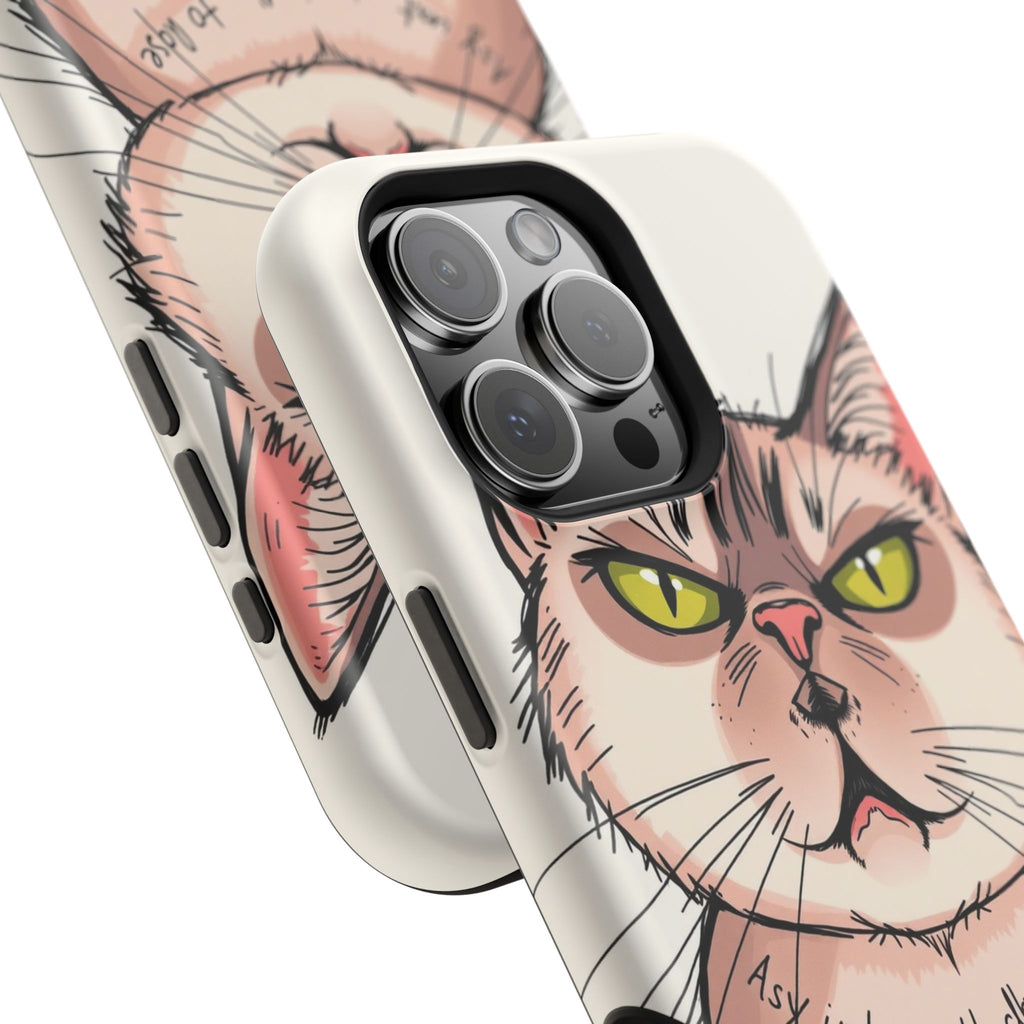 iPhone Sarcastic Cat Verdict Hand-Drawn Sketch Soft Finish Everyday Case · iPhon