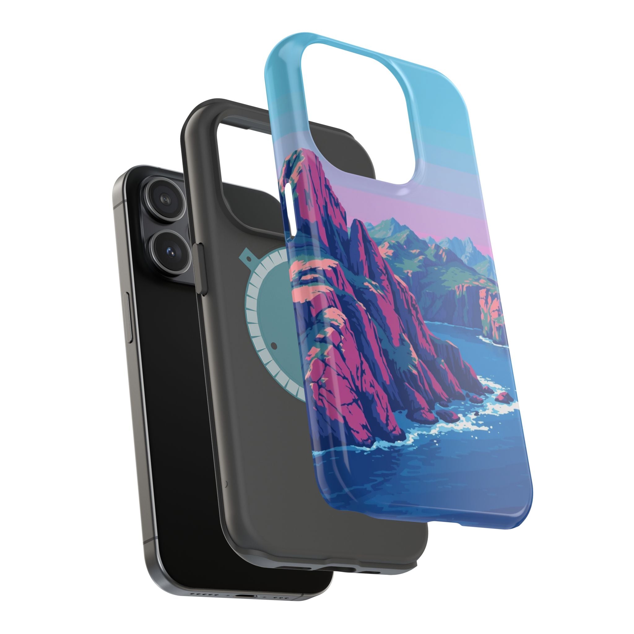 iPhone Vibrant Rocky Coastline Design Slim Everyday Designer Case · iPhone Case