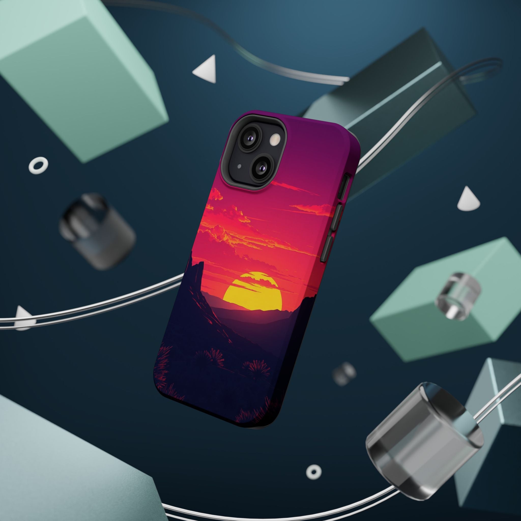 iPhone Cyan And Magenta Mesa Sunset Slim Everyday Designer Case · iPhone Case