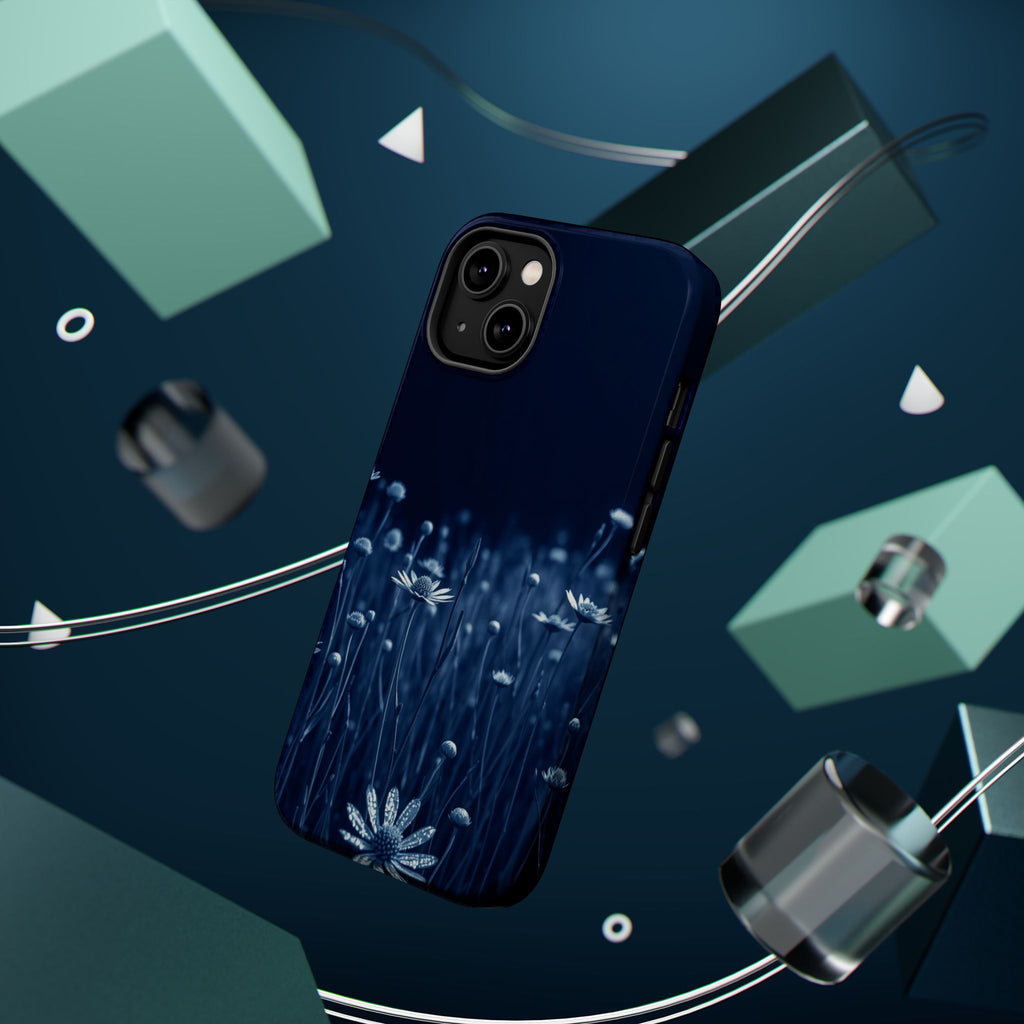 iPhone Midnight Blue And Silver Wildflower Field Clean iPhone Minimal · iPhone C