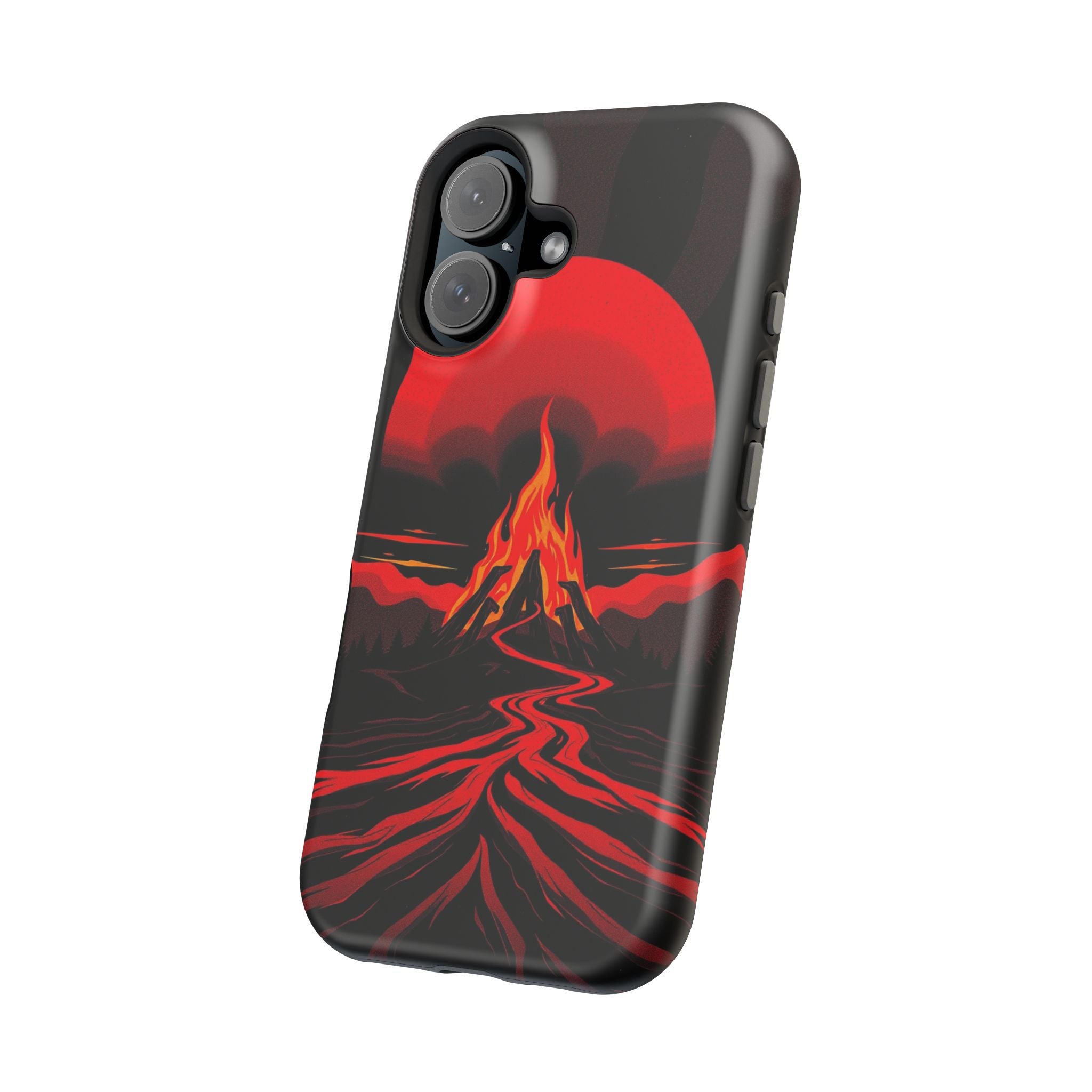 iPhone Black And Crimson Wildfire Glow Slim Everyday Designer Case · iPhone Case