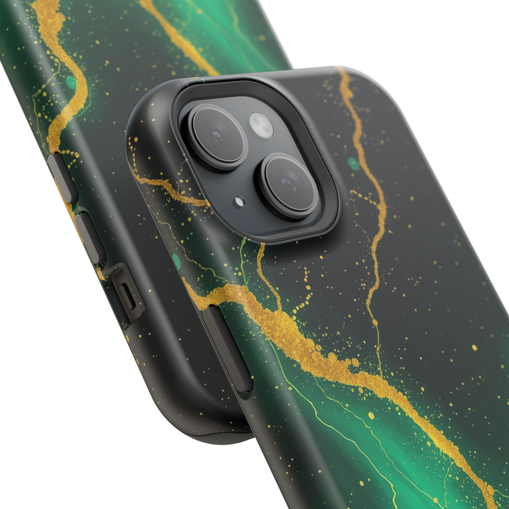 iPhone Emerald Green And Gold Petal Storm Slim iPhone Everyday Designer · iPhone