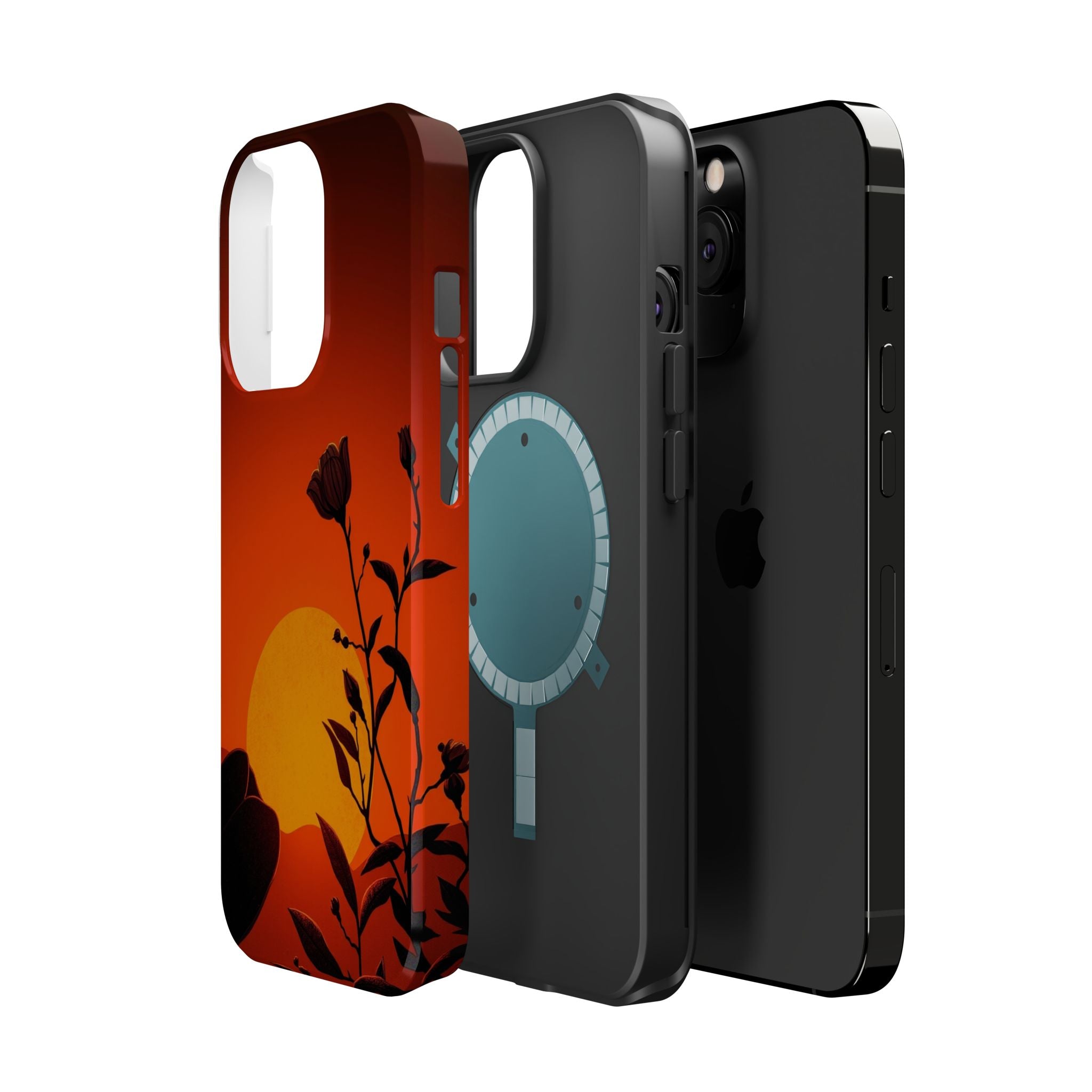 iPhone Bloom and Leaf Dark Gothic Ink Slim Everyday Designer Case · iPhone Case