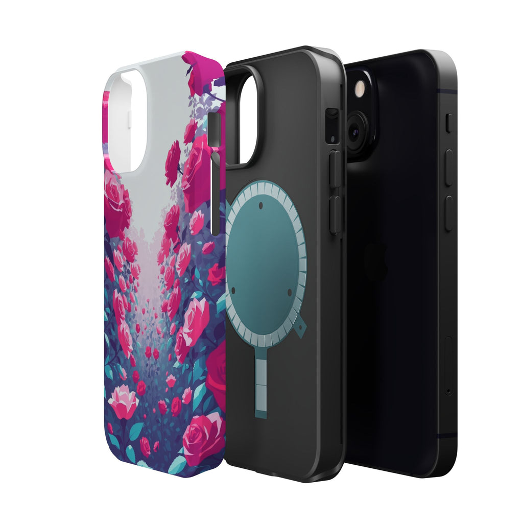 iPhone Cyan And Magenta Rose Garden Slim Everyday Designer Case · iPhone Case