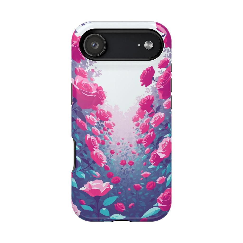 iPhone Cyan And Magenta Rose Garden Slim Everyday Designer Case · iPhone Case